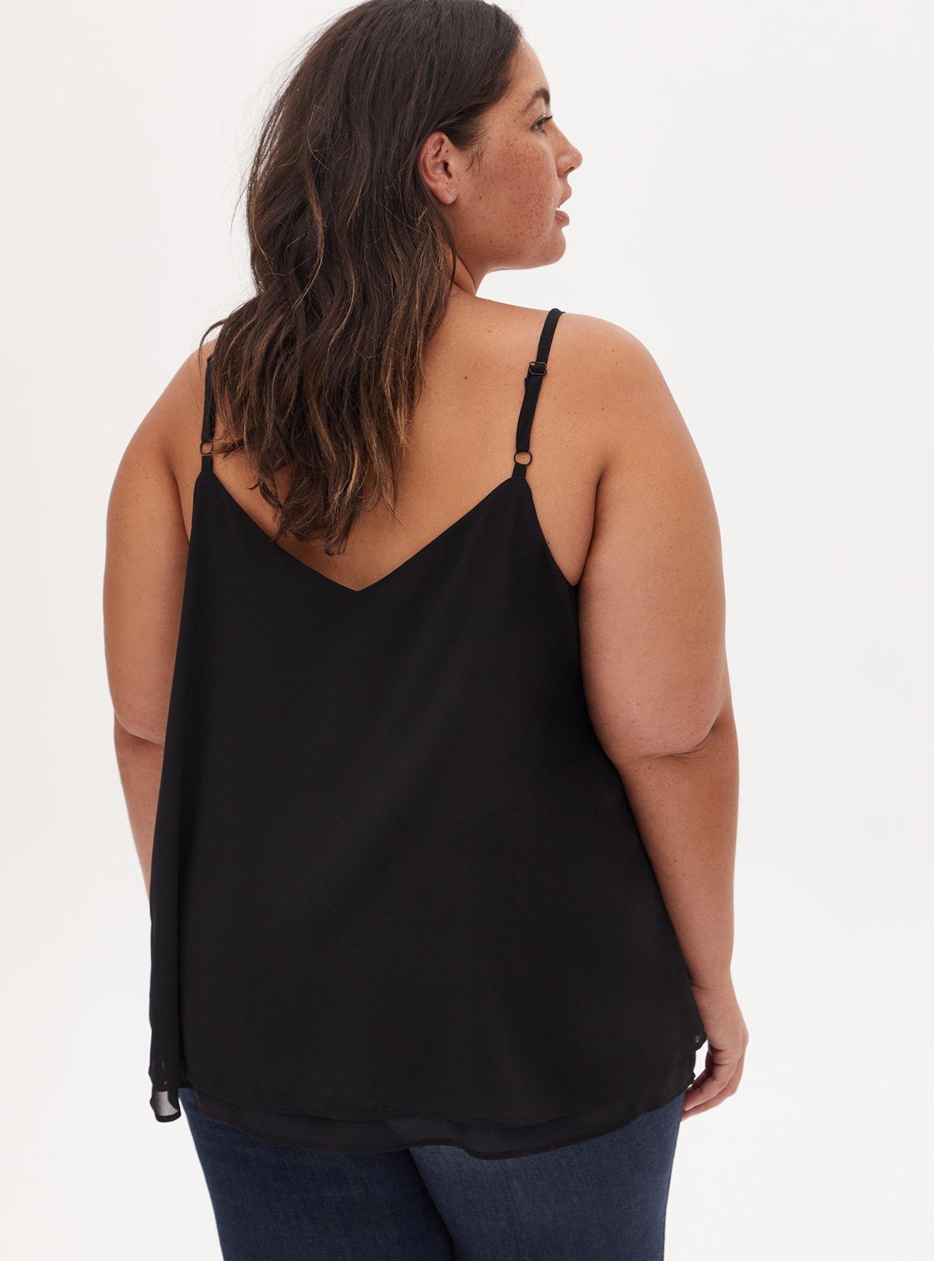 Torrid Black Double Layer V-Neck Cami with Tags