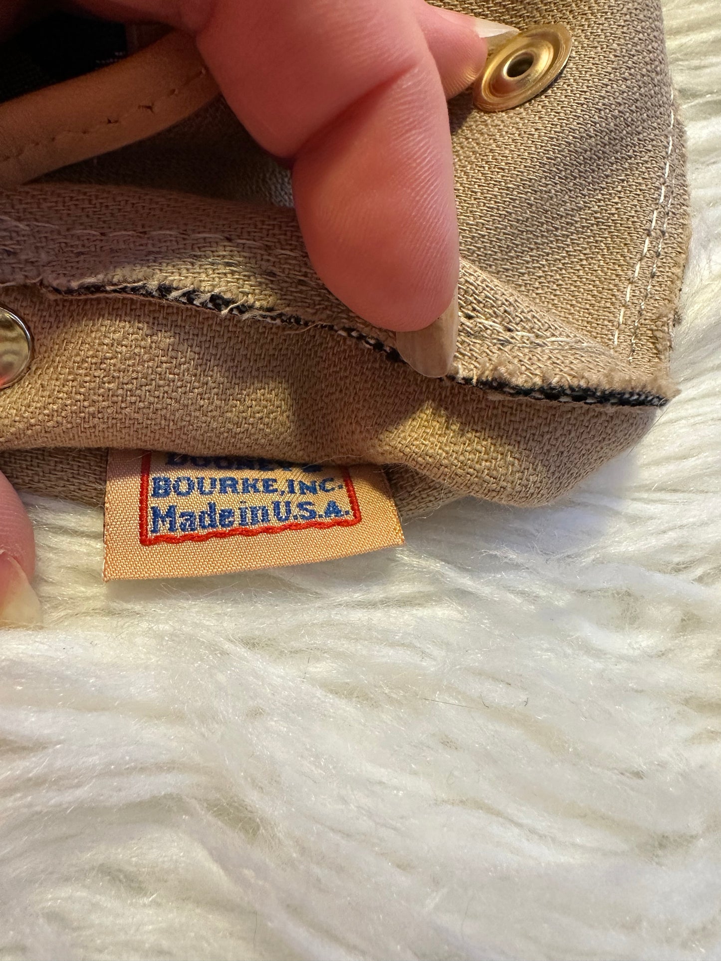Dooney & Bourke Duck Print Flap Wristlet – Gray/Black with Leather Trim