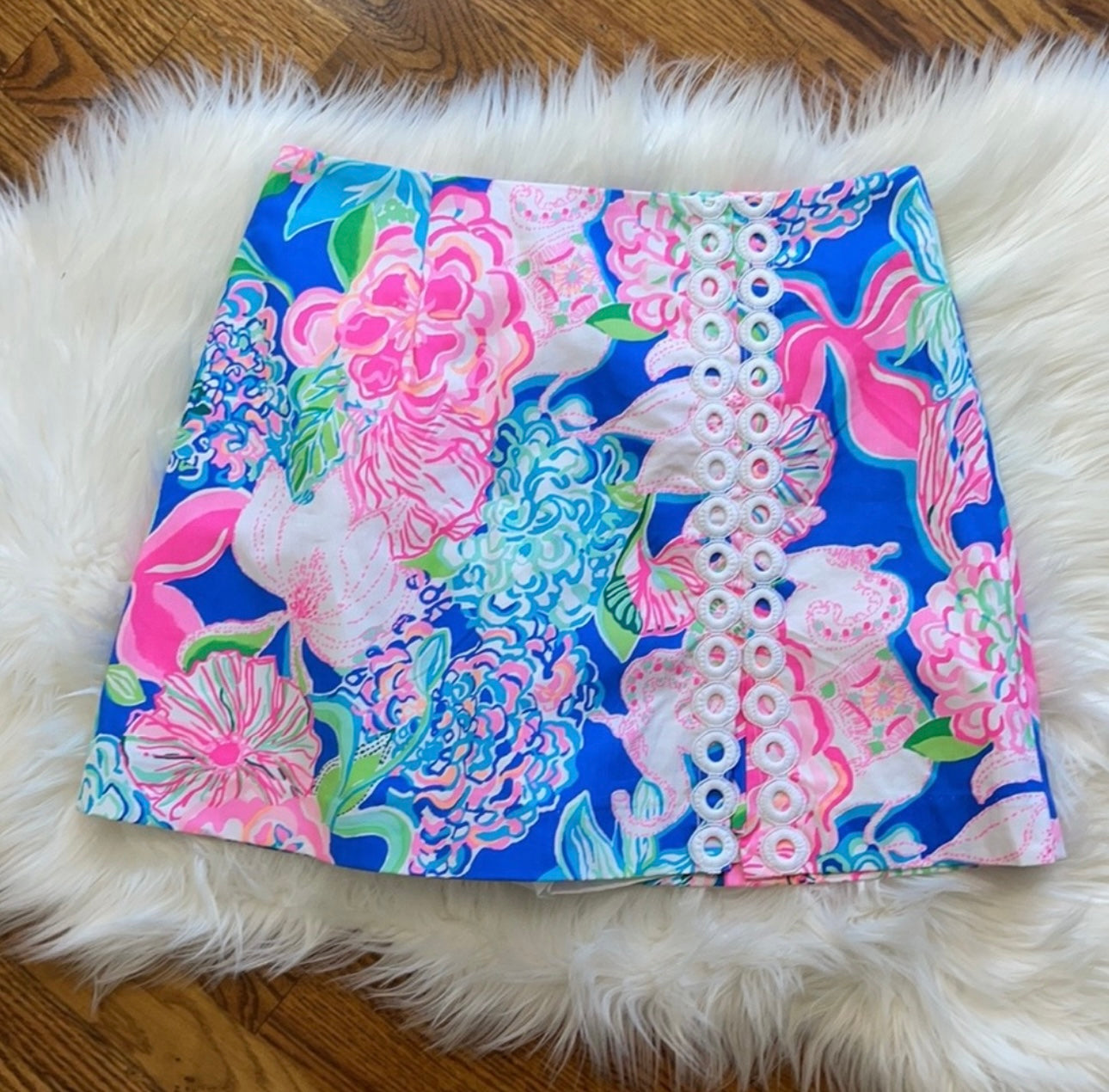 Lilly Pulitzer Tawney Skort Women’s Colorful Pink BlueFloral Summer Size 8