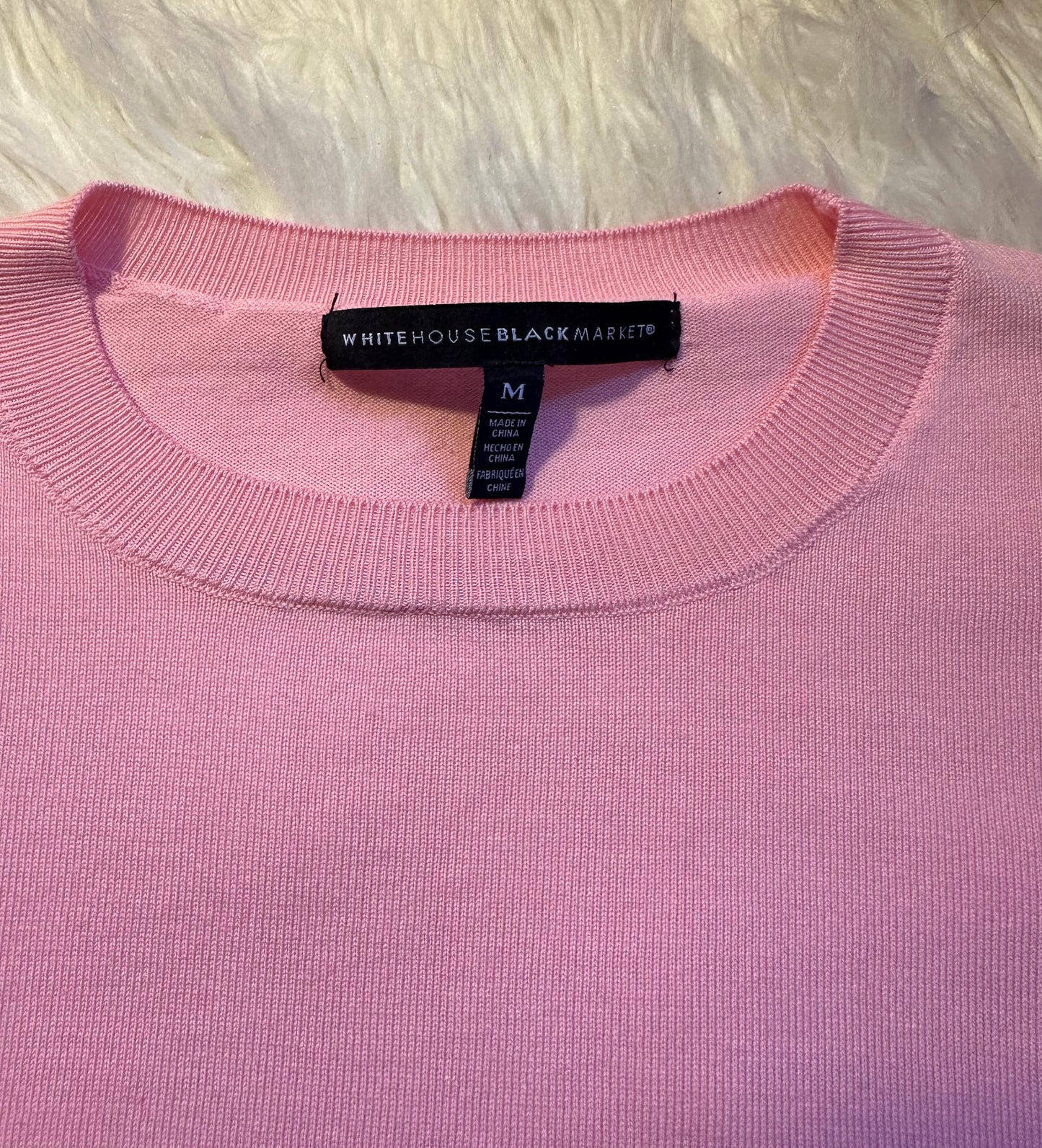 White House Black Market Pink Long Sleeve Lightweight Sweater Women’s Medium