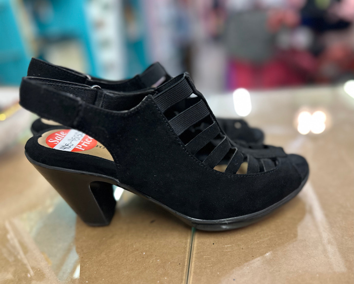 Croft & Barrow Shay Ortholite eco black high Heels Shoes women's size 7.5 ~EUC