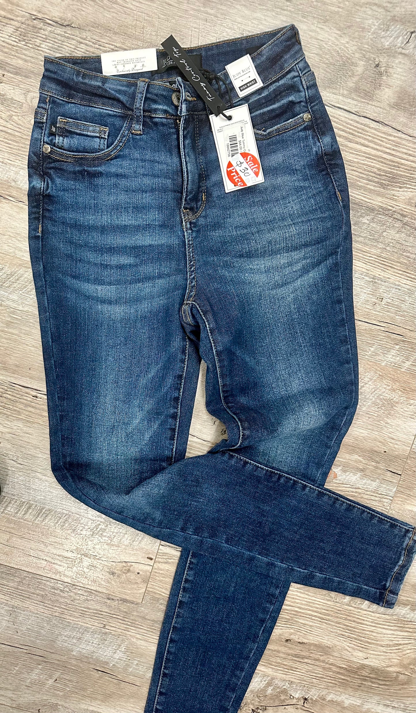 NWT Judy Blue Jeans Womens Size 0 Blue Denim High Rise Tummy Control Top Skinny