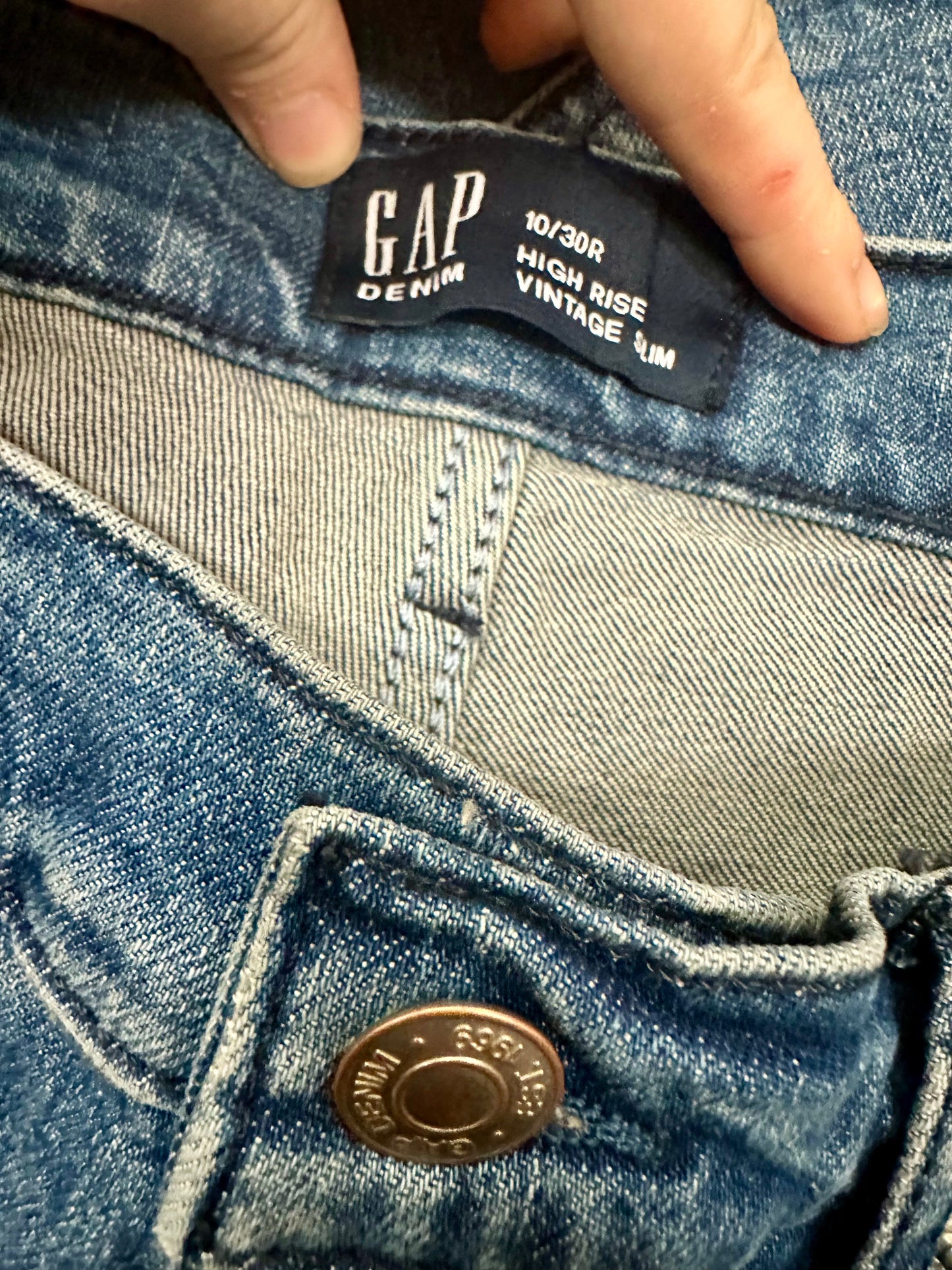 NWT Gap High Rise Vintage Slim Jeans Womens Size 10/ 30 Blue Denim