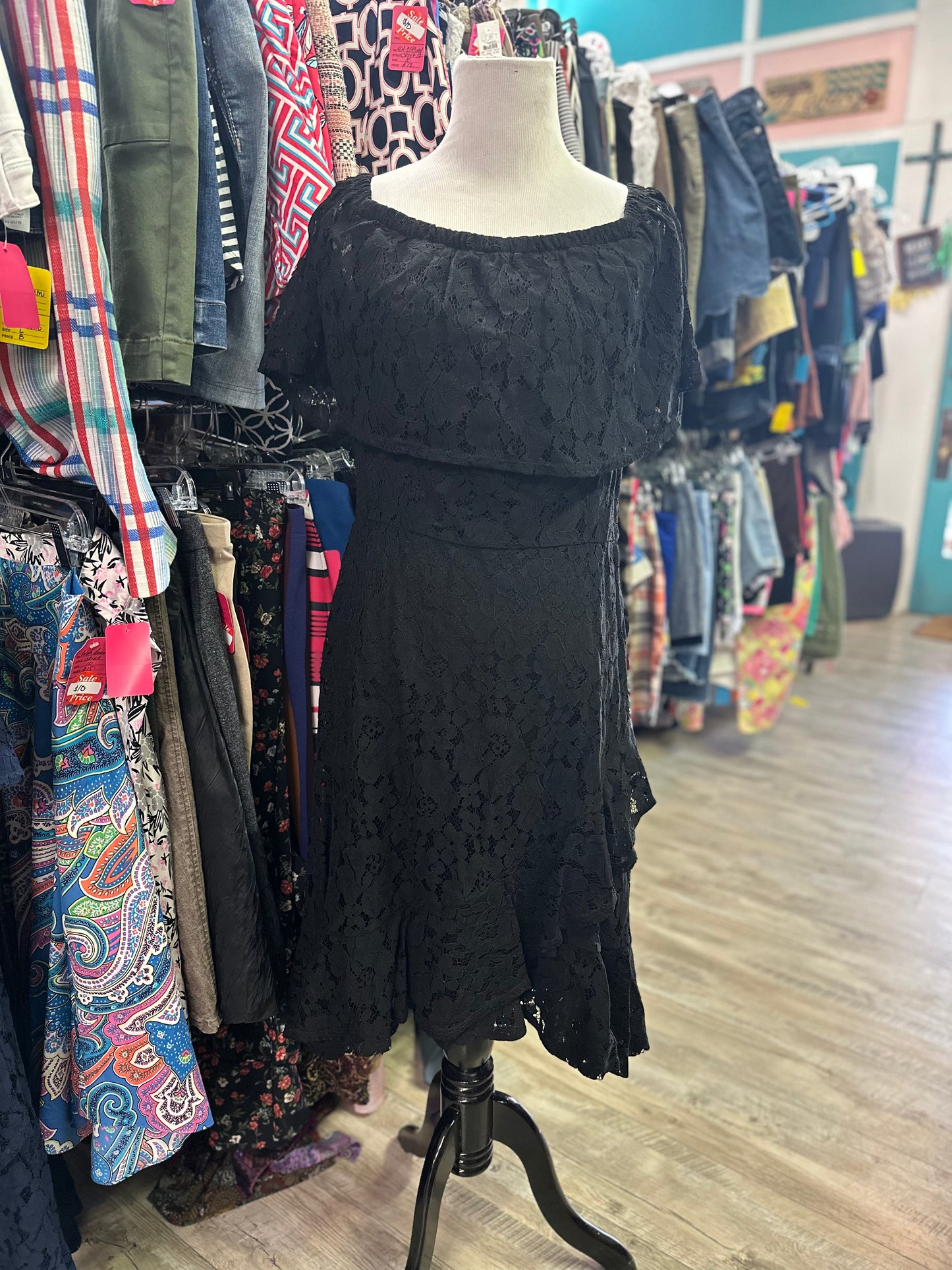 Issac Mizrahi Black Lace Dress in S