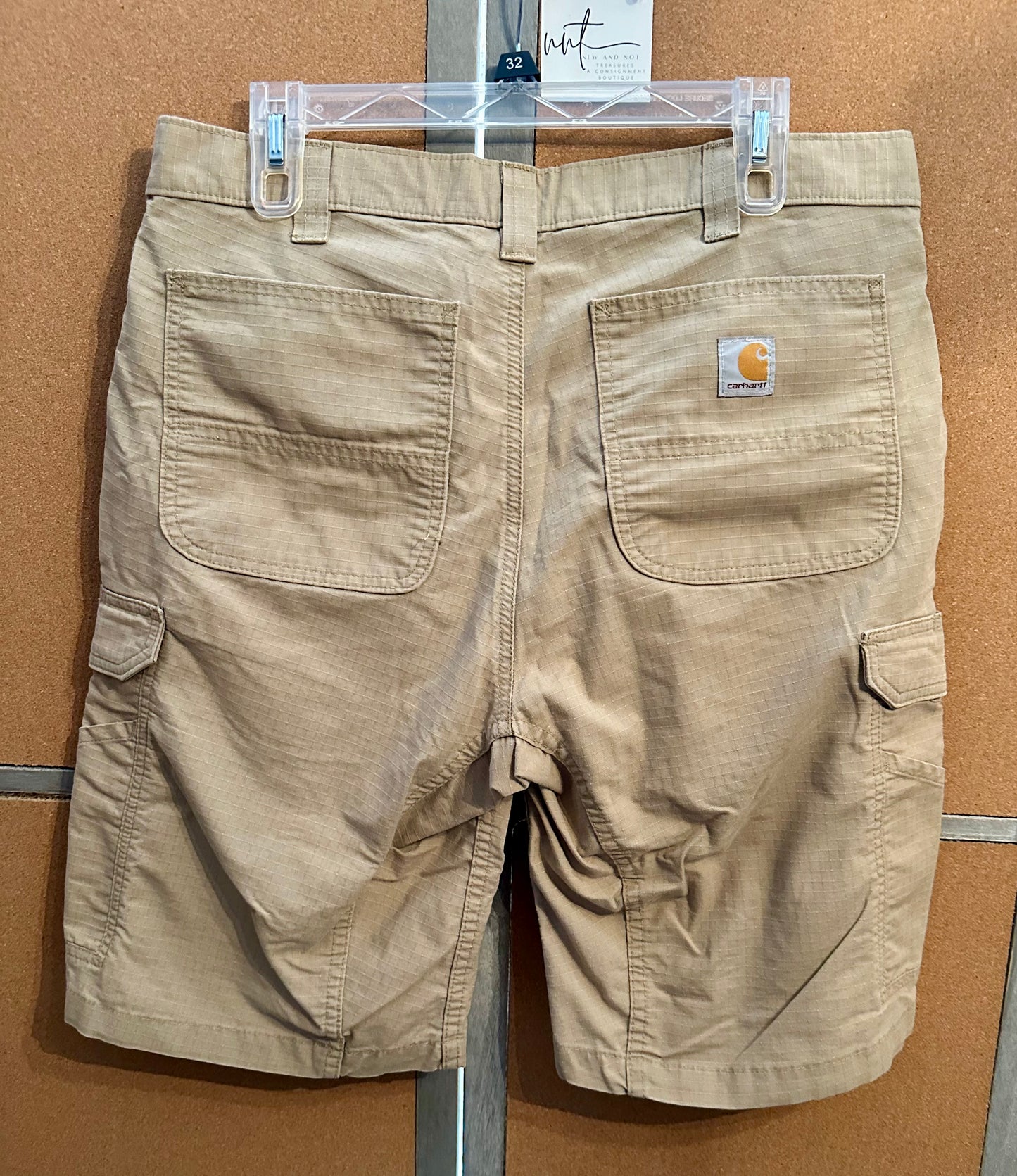 Carhartt Force Broxton Cargo Shorts 34 Relaxed Fit Ripstop FastDry Utility Tan