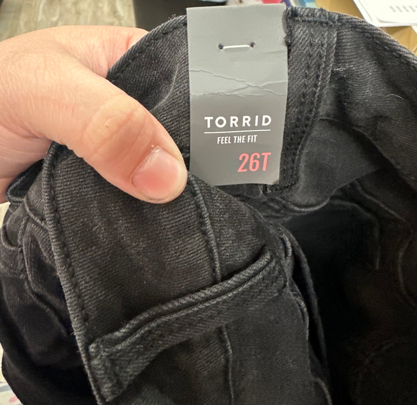 NWT TORRID Denim Ripped Distressed Stretch Skinny Jean Black Plus SZ 26T