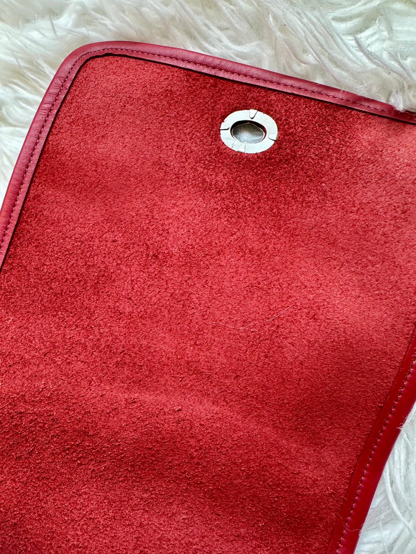 Vintage Coach Companion Flap Crossbody Bag Red Leather EUC Authentic 1990s Clean