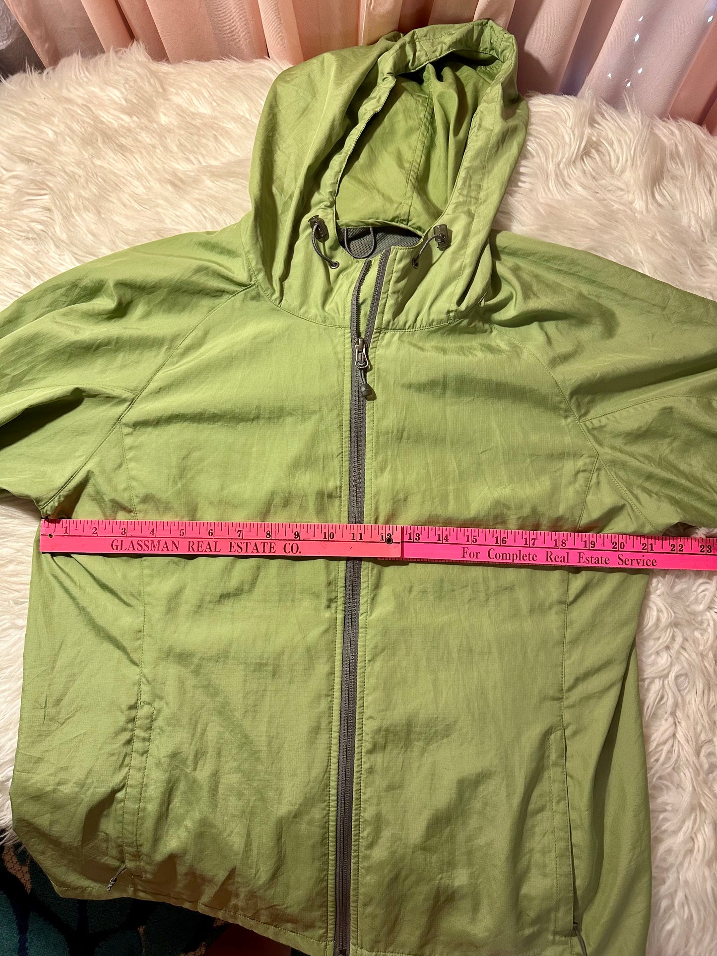 Eddie Bauer Sport Lightweight Hooded Windbreaker Jacket Green Women’s Large