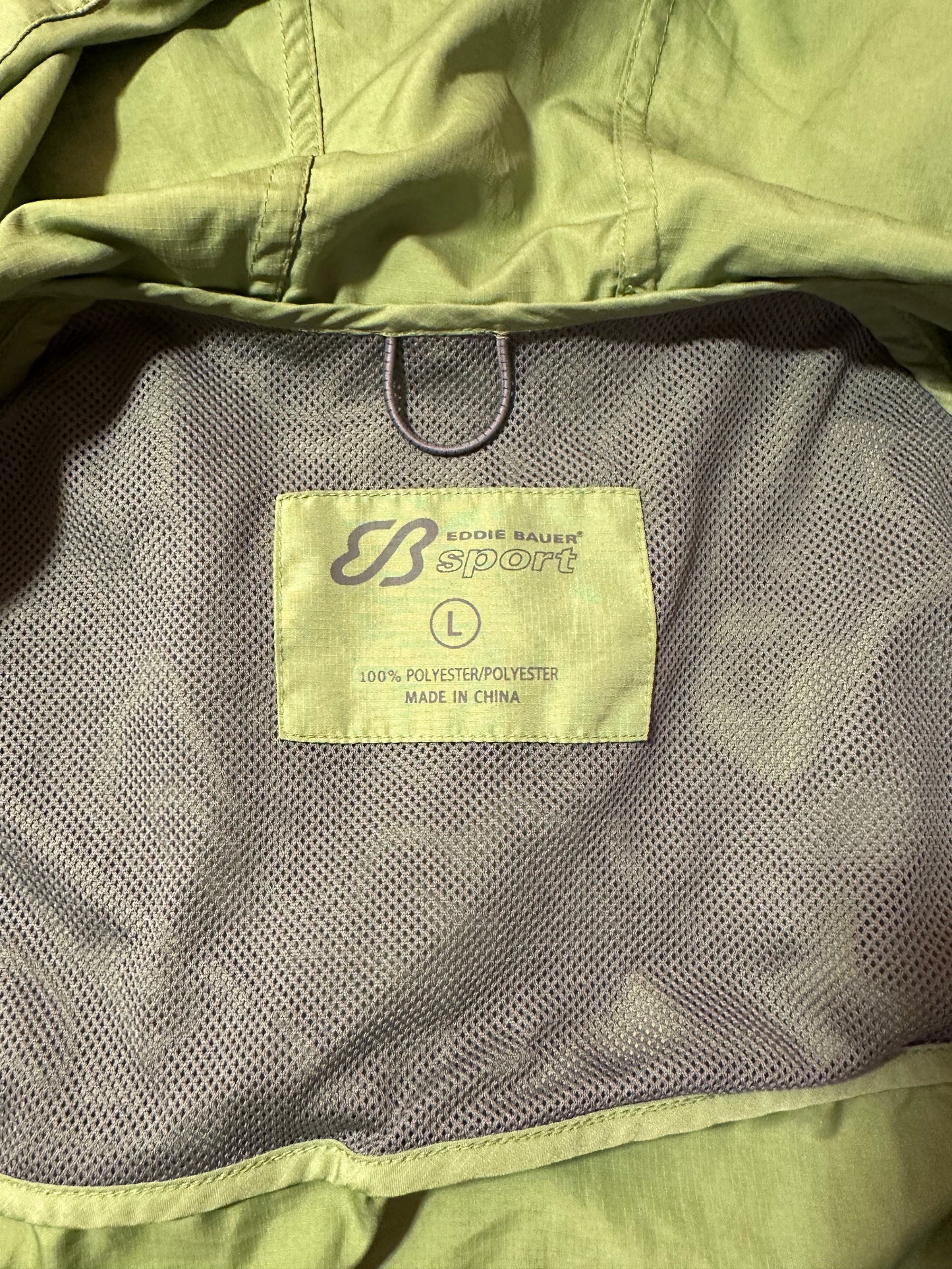 Eddie Bauer Sport Lightweight Hooded Windbreaker Jacket Green Women’s Large