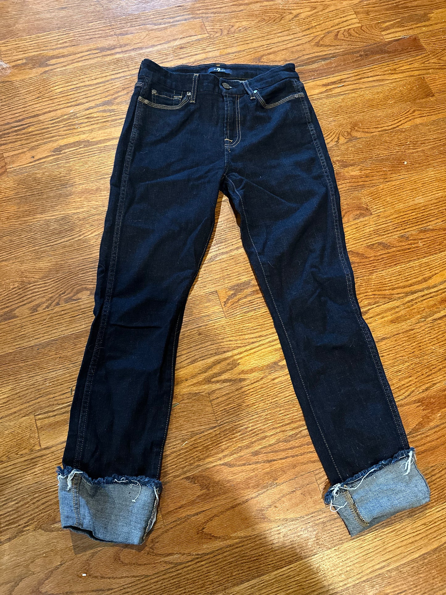 7 For All Mankind Relaxed Skinny Raw Edge in 25