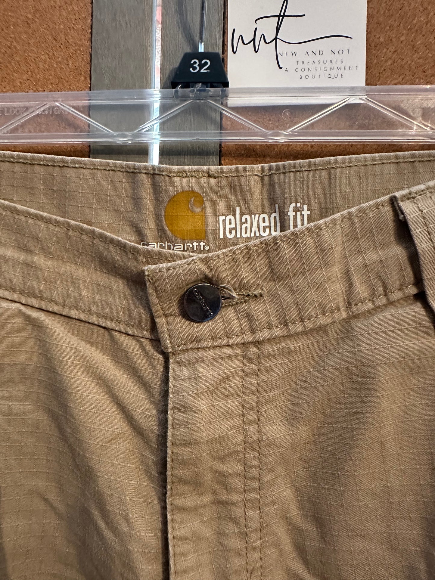 Carhartt Force Broxton Cargo Shorts 34 Relaxed Fit Ripstop FastDry Utility Tan