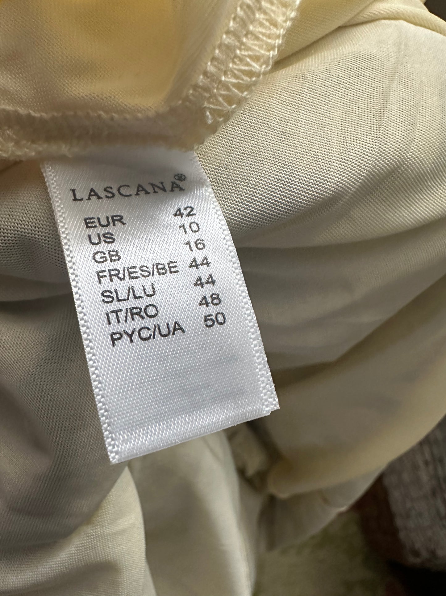 Venus Lascana Women's Midi Dress Size 10 Long Sleeve Multicolor Print