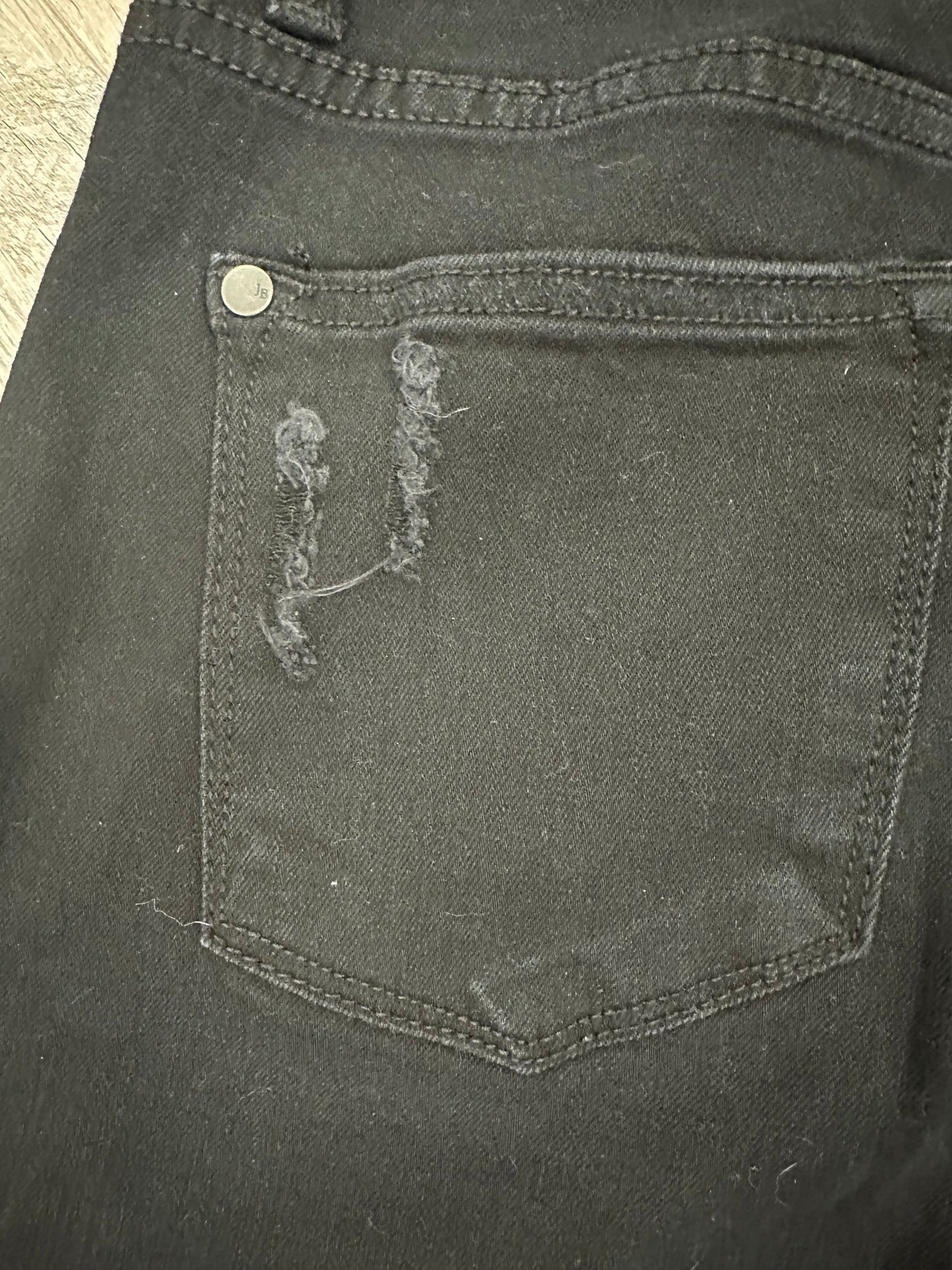 NWT Judy Blue Size 1 (25) Black Distressed Denim Jeans Boyfriend Fit