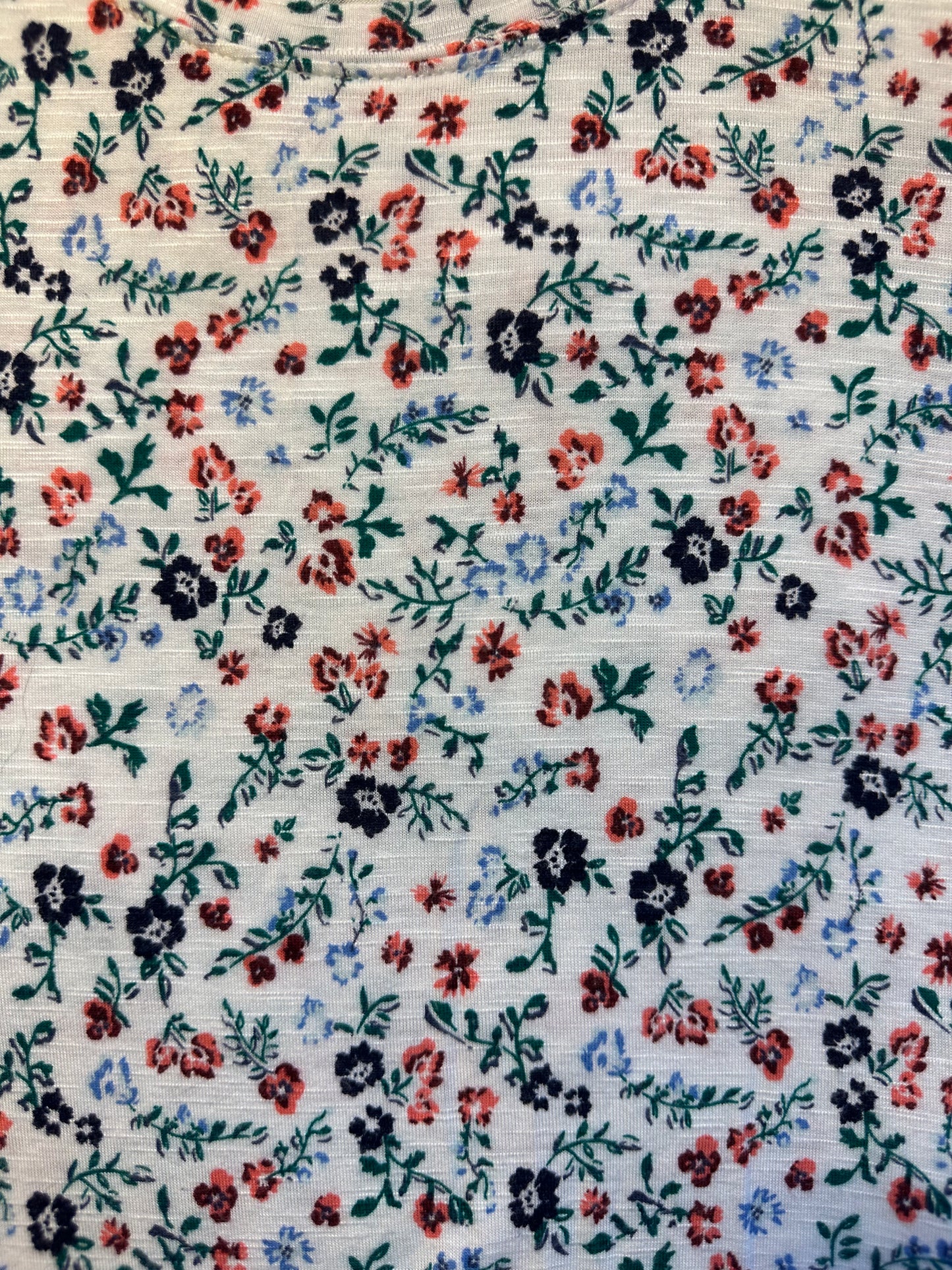 SO White Floral Tie Front Short Sleeve Tee Shirt Women’s Size Small