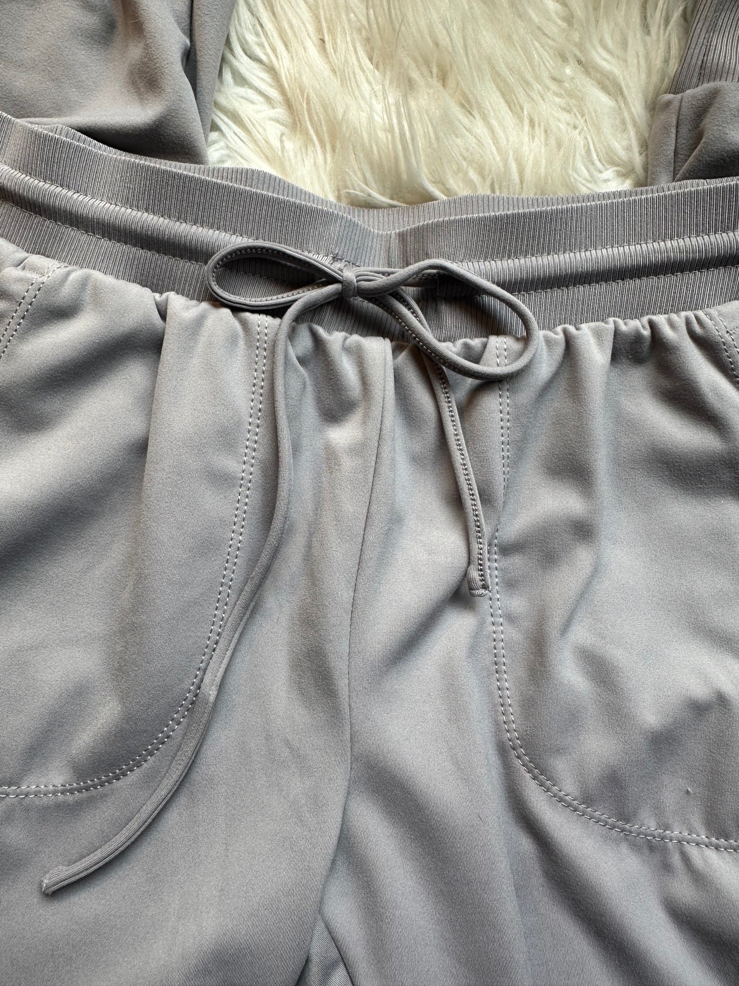 Rachel Zoe Relaxed Fit Versatile Wear Gray Stretch Drawstring Jogger Pant S NWOT