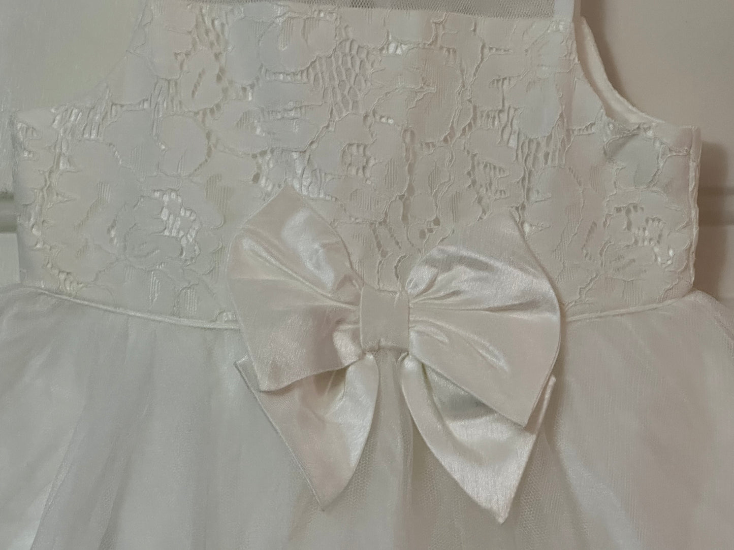 NWT Zenzi Lace White Tulle Flower Girl Fancy Dress BOW Size 2T