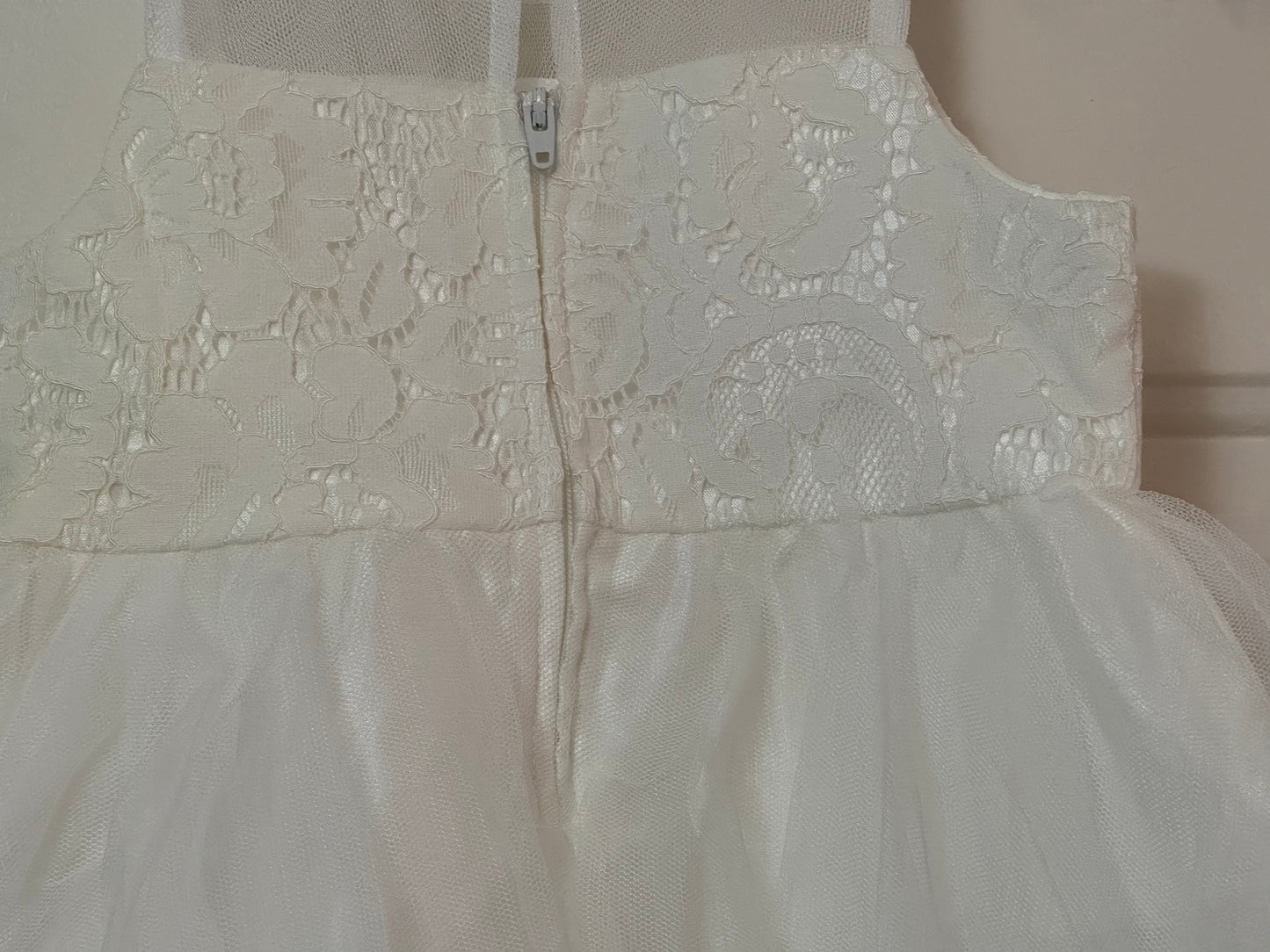 NWT Zenzi Lace White Tulle Flower Girl Fancy Dress BOW Size 2T