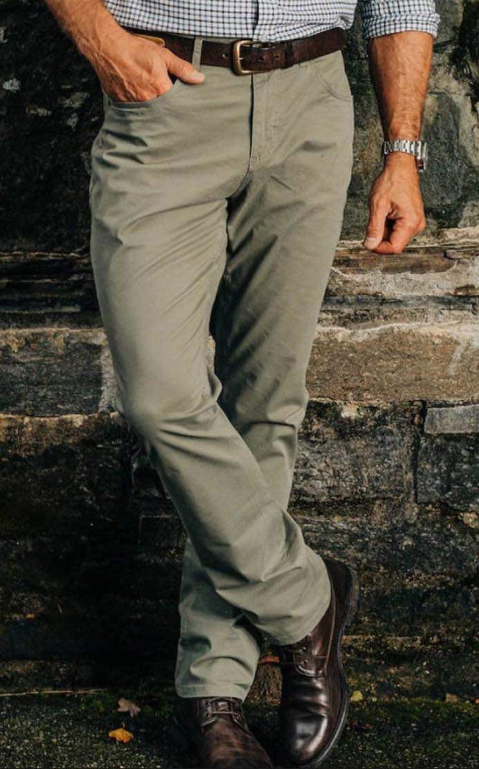 NWT $129 THE SPORTING GENT MEN'S PANTS SZ 35 X 32 Parkway Gray OLIVE 5 Pocket