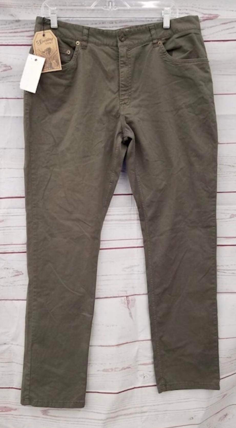 NWT $129 THE SPORTING GENT MEN'S PANTS SZ 35 X 32 Parkway Gray OLIVE 5 Pocket