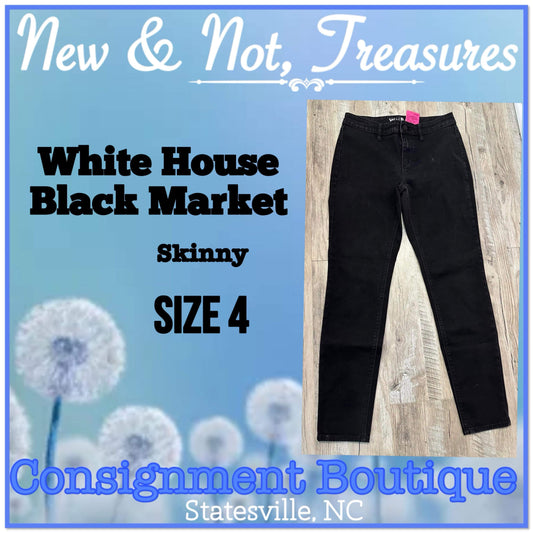 WHITE HOUSE BLACK MARKET Blue Denim Jeans. Straight Leg  Size 4 EUC