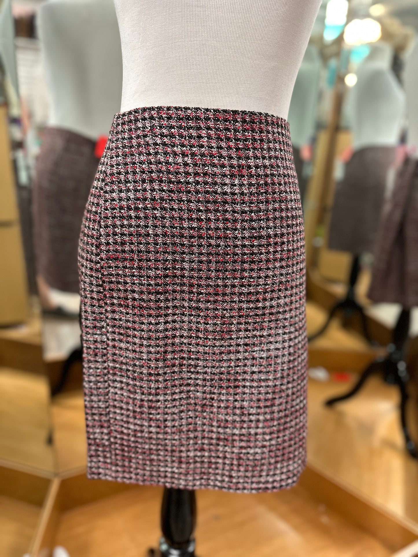 WHBM Red Plaid Skirt Size 10