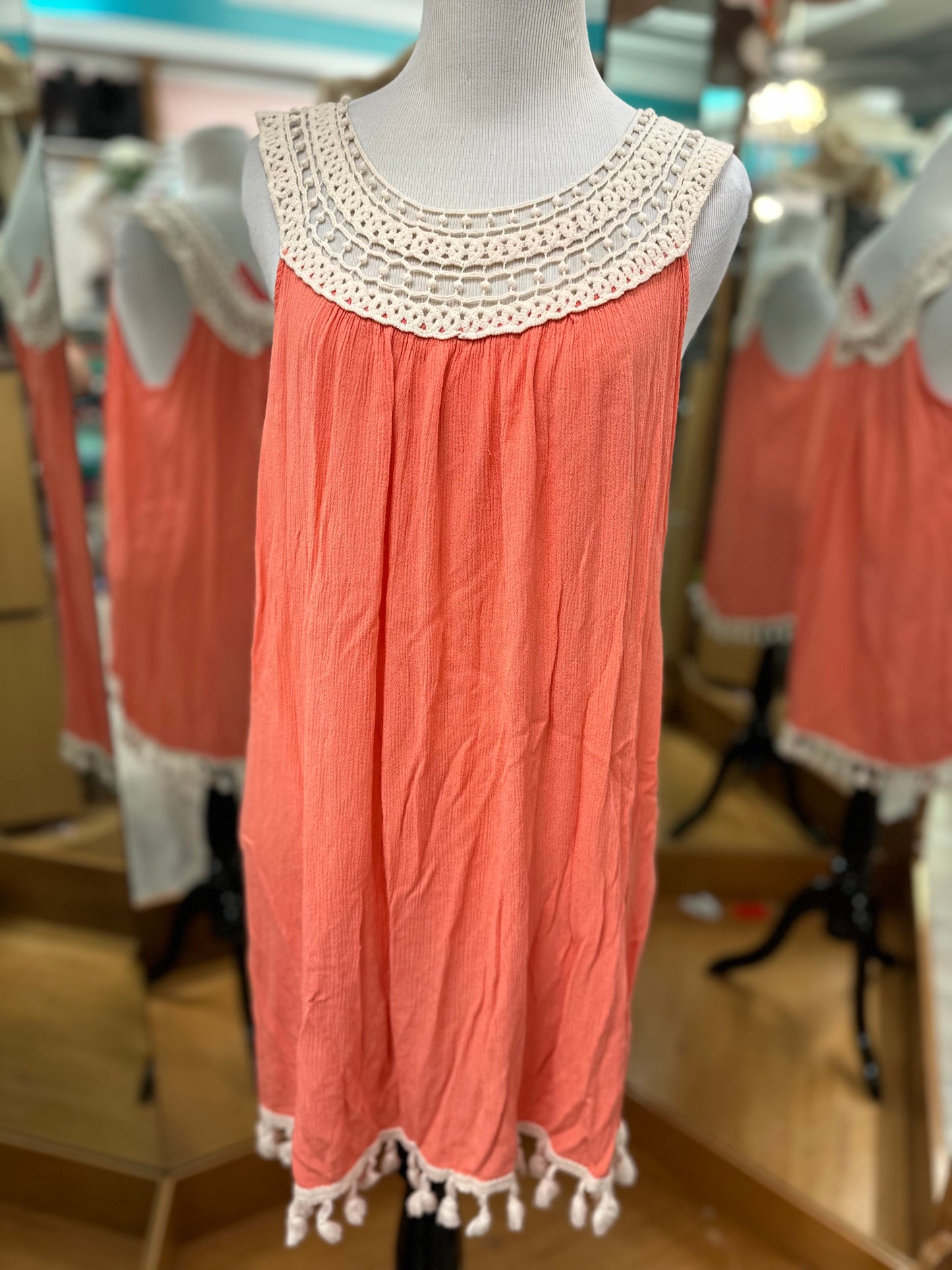 Jodifil Orange and Lace Tank in M