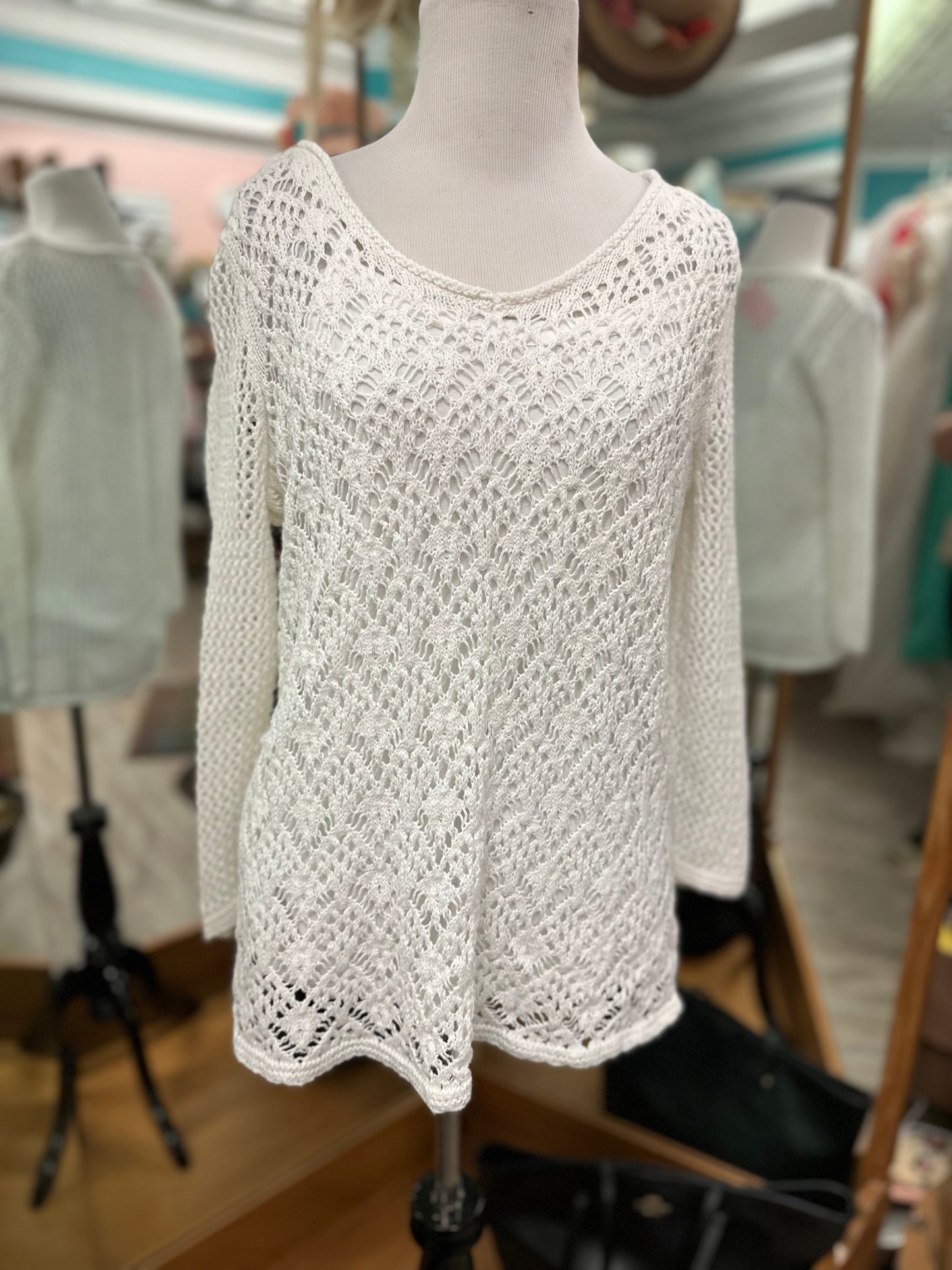 Liz Claiborne Crochet Sweater in L