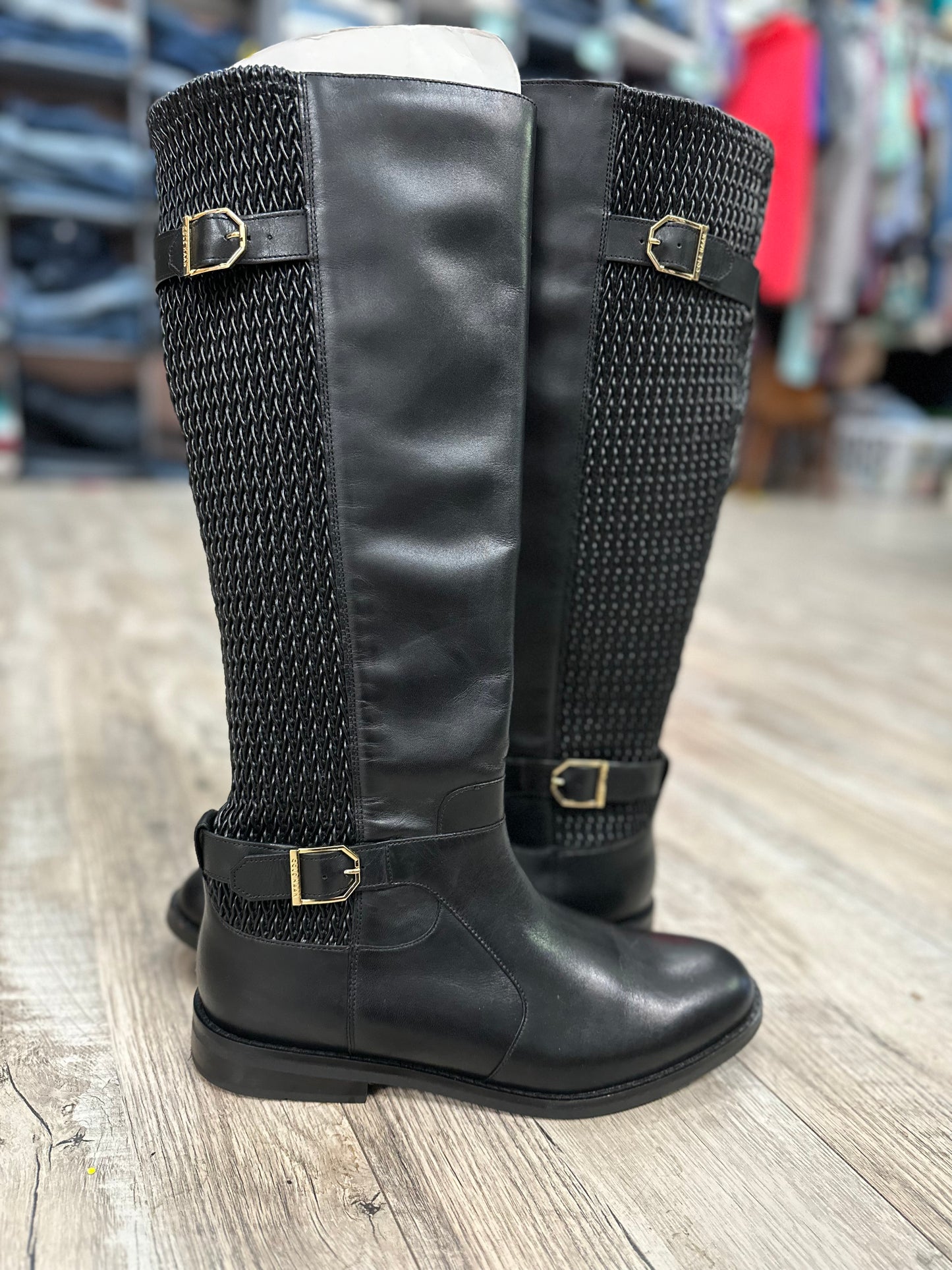 Cole Haan Black Riding Boots in 9.5