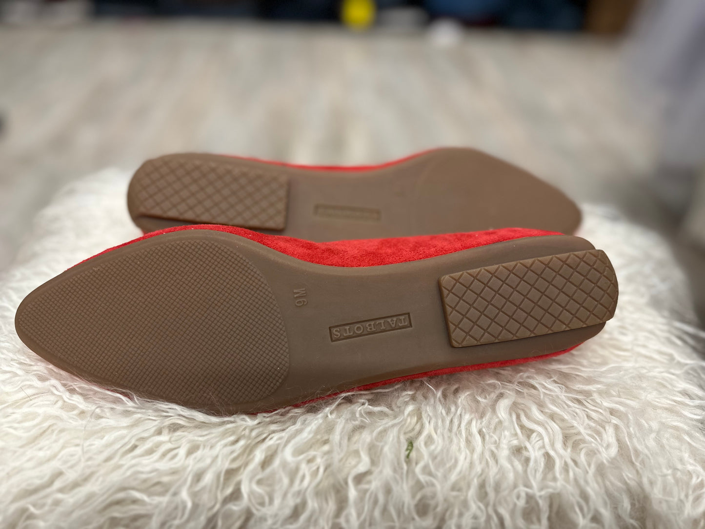 Talbots Francesa Red Suede Flats in 9