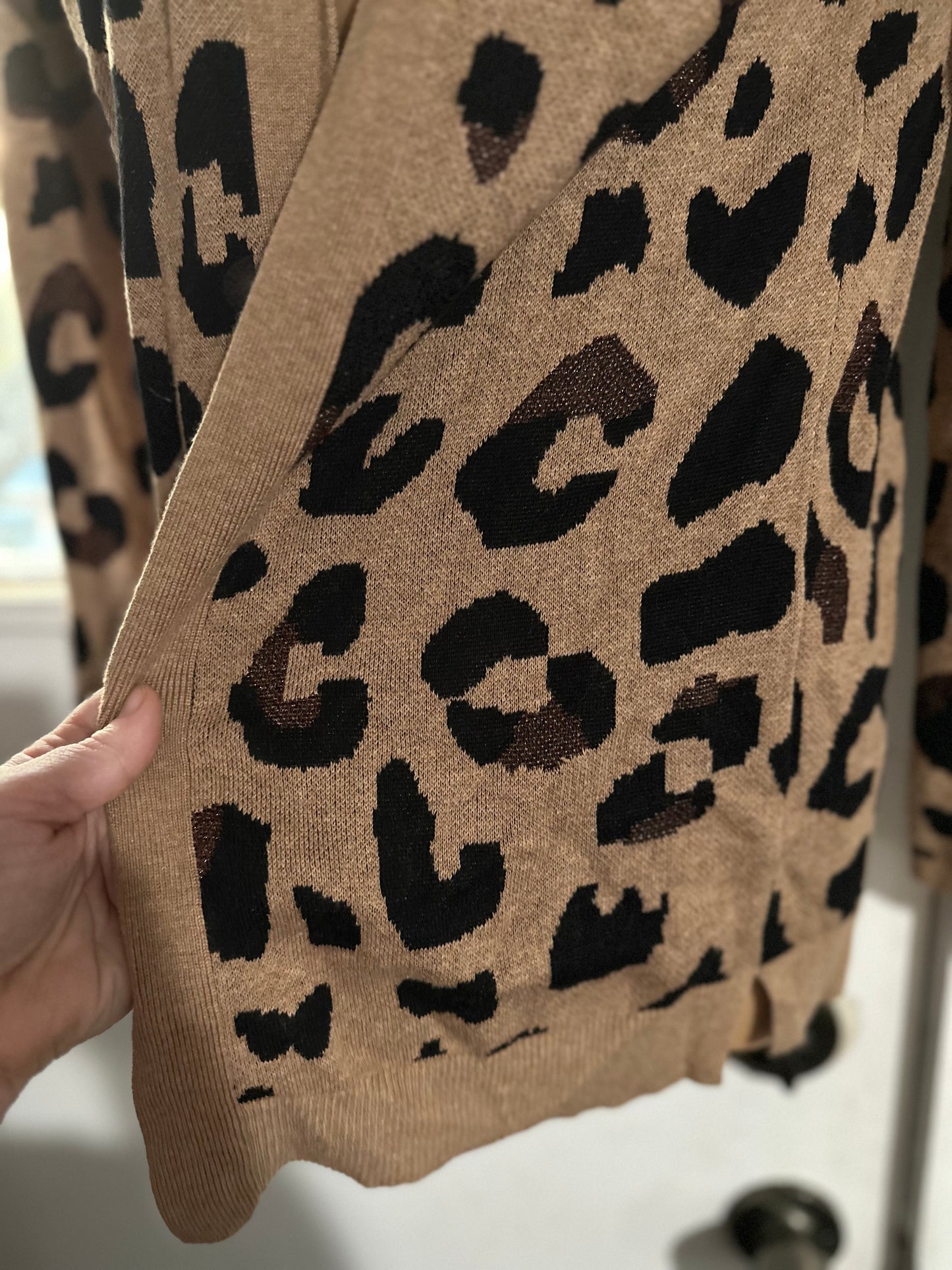 Croft + Barrow Leopard Cardigan in S