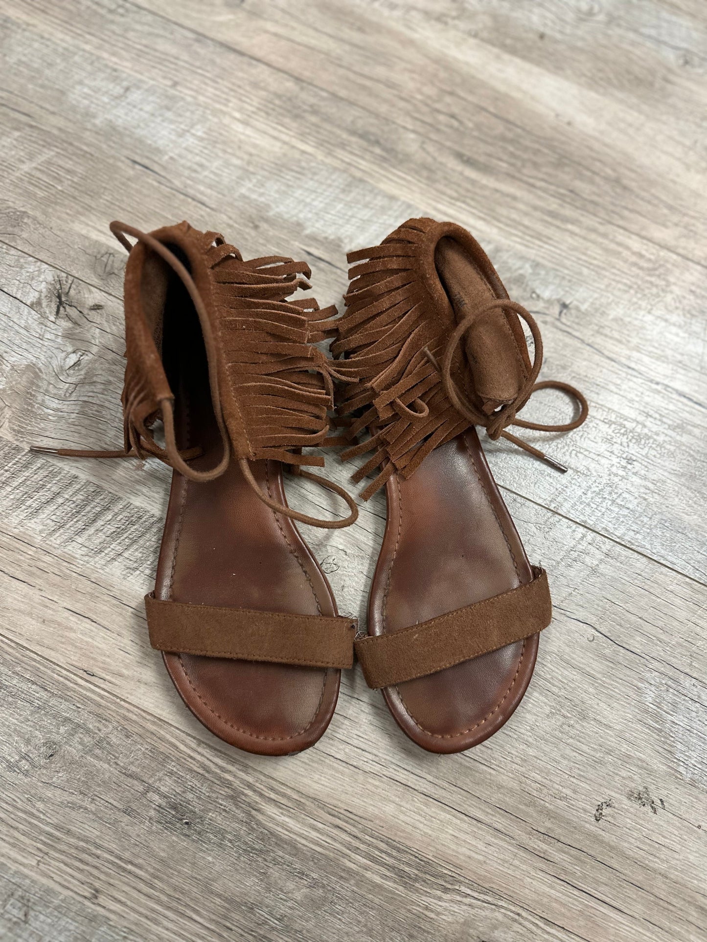 MIA Brown Fringe Sandals in 7.5