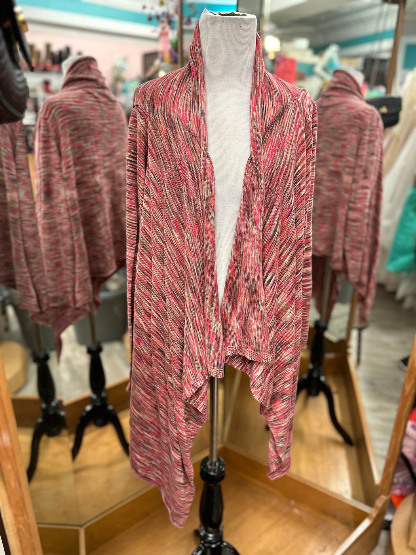 Old Navy Heathered Pink Cardigan in XL