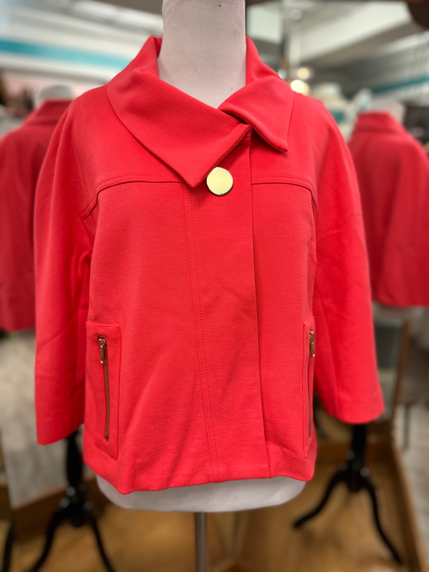 Cache Contour Collection Coral Blazer Jacket in L