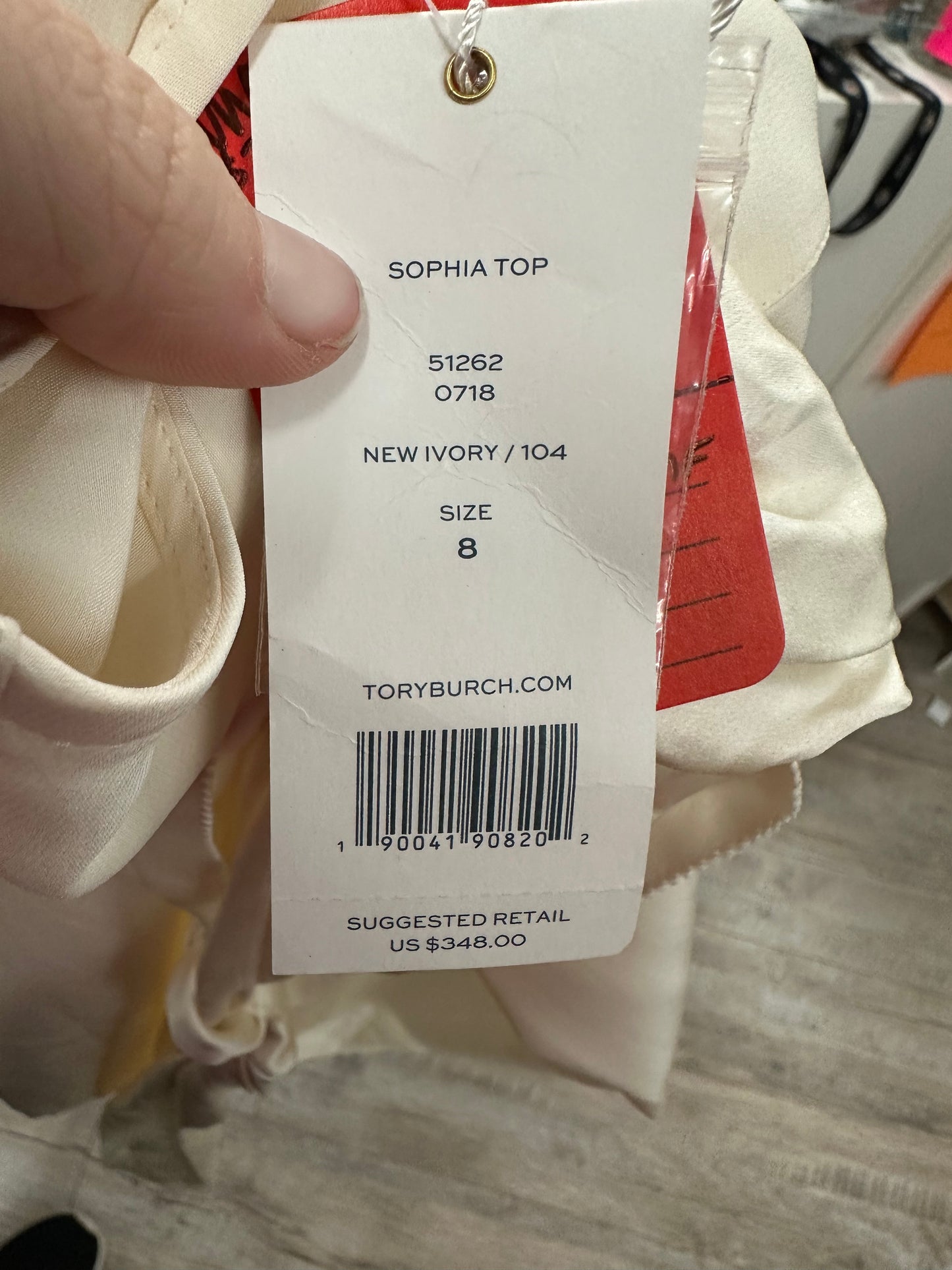 Tory Burch Ivory Sophia Long Sleeve Button Down in 8 NWT