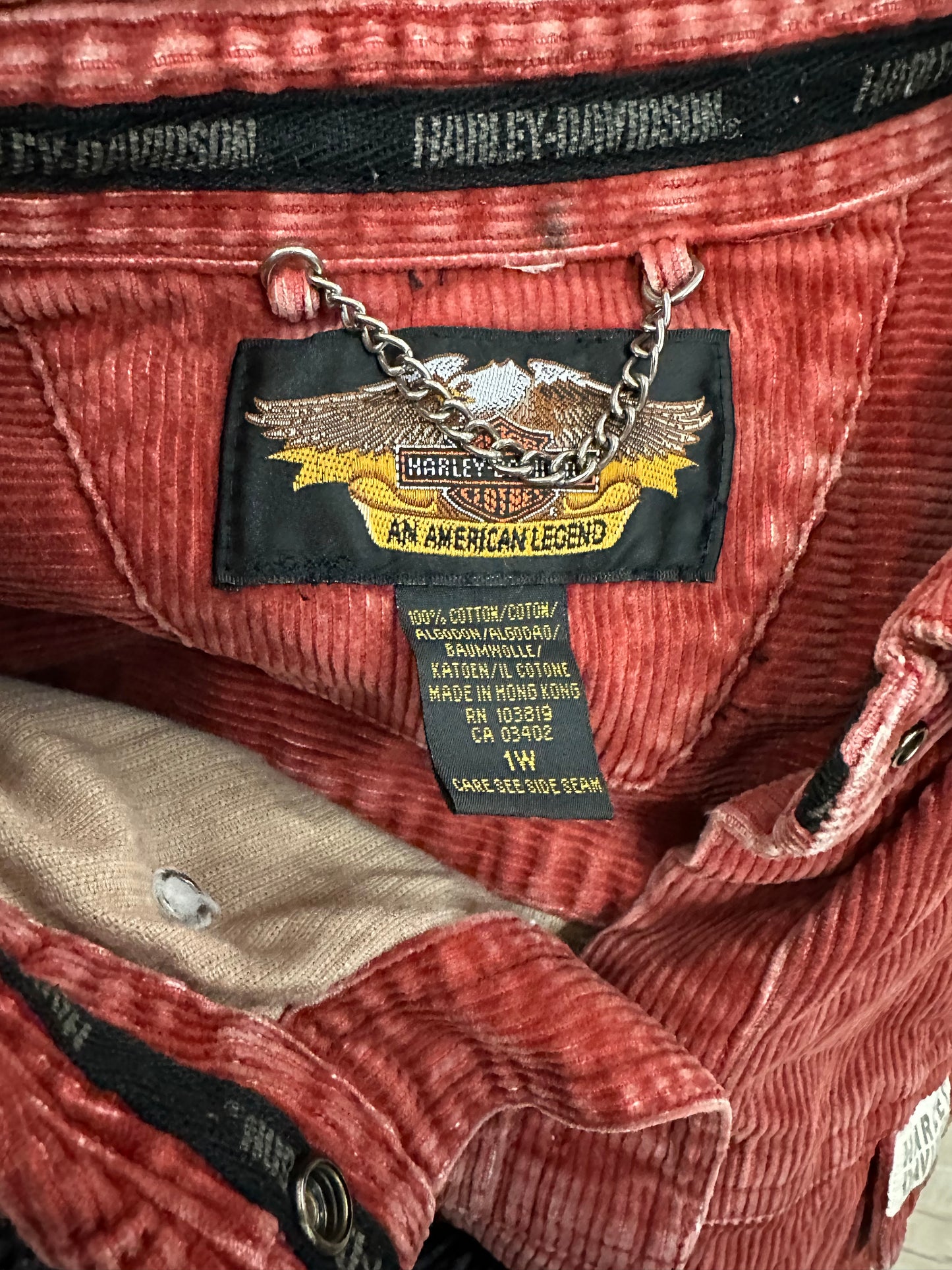 Harley Davidson Red Corduroy Jacket in 1W
