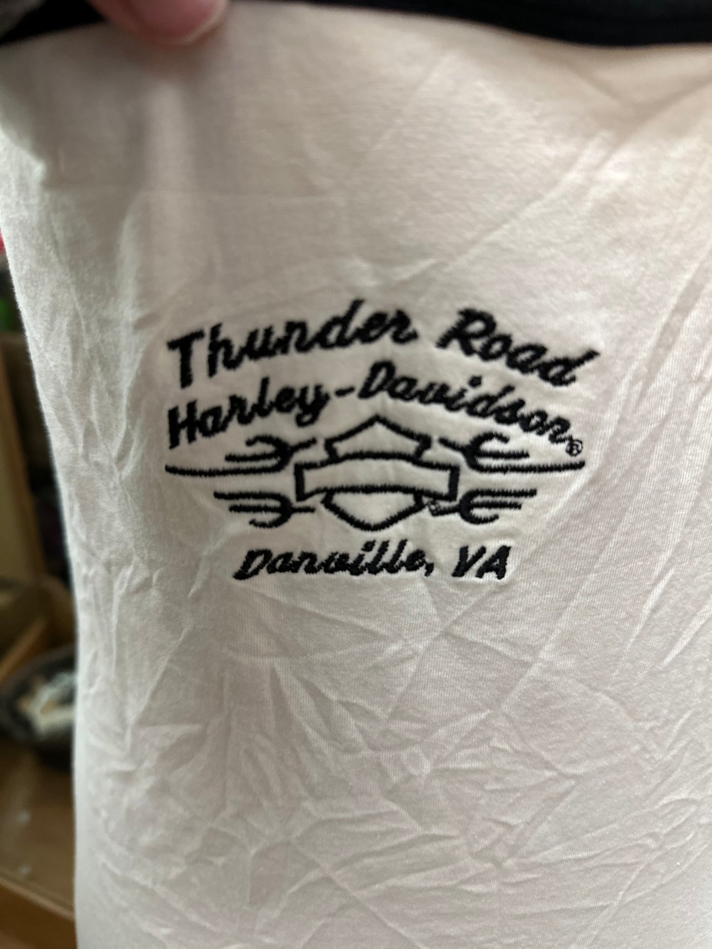 Harley Davidson Embroidered Skinny Strap Tank in L