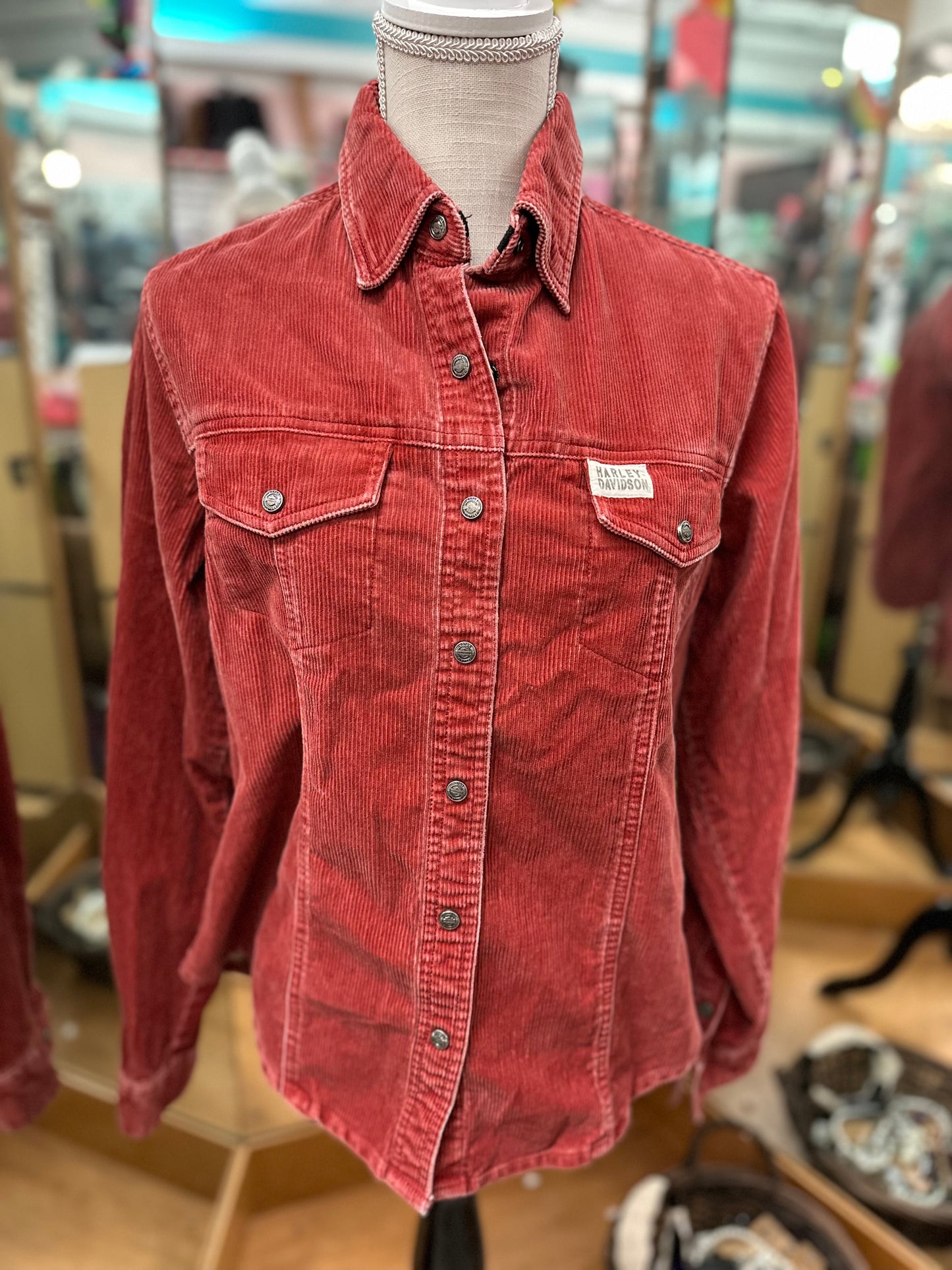 Harley Davidson Red Corduroy Jacket in M