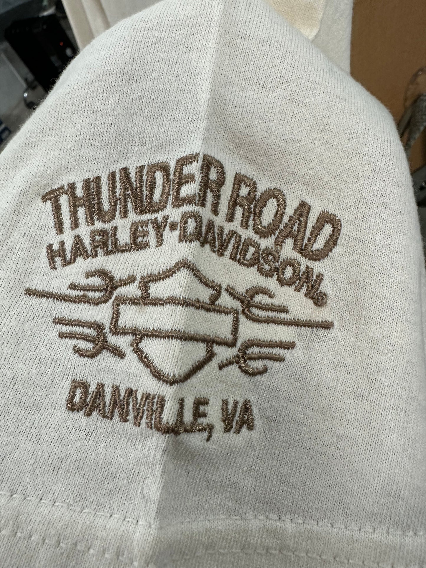 Harley Davidson Cream Embroidered Pocket Short Sleeve in XL