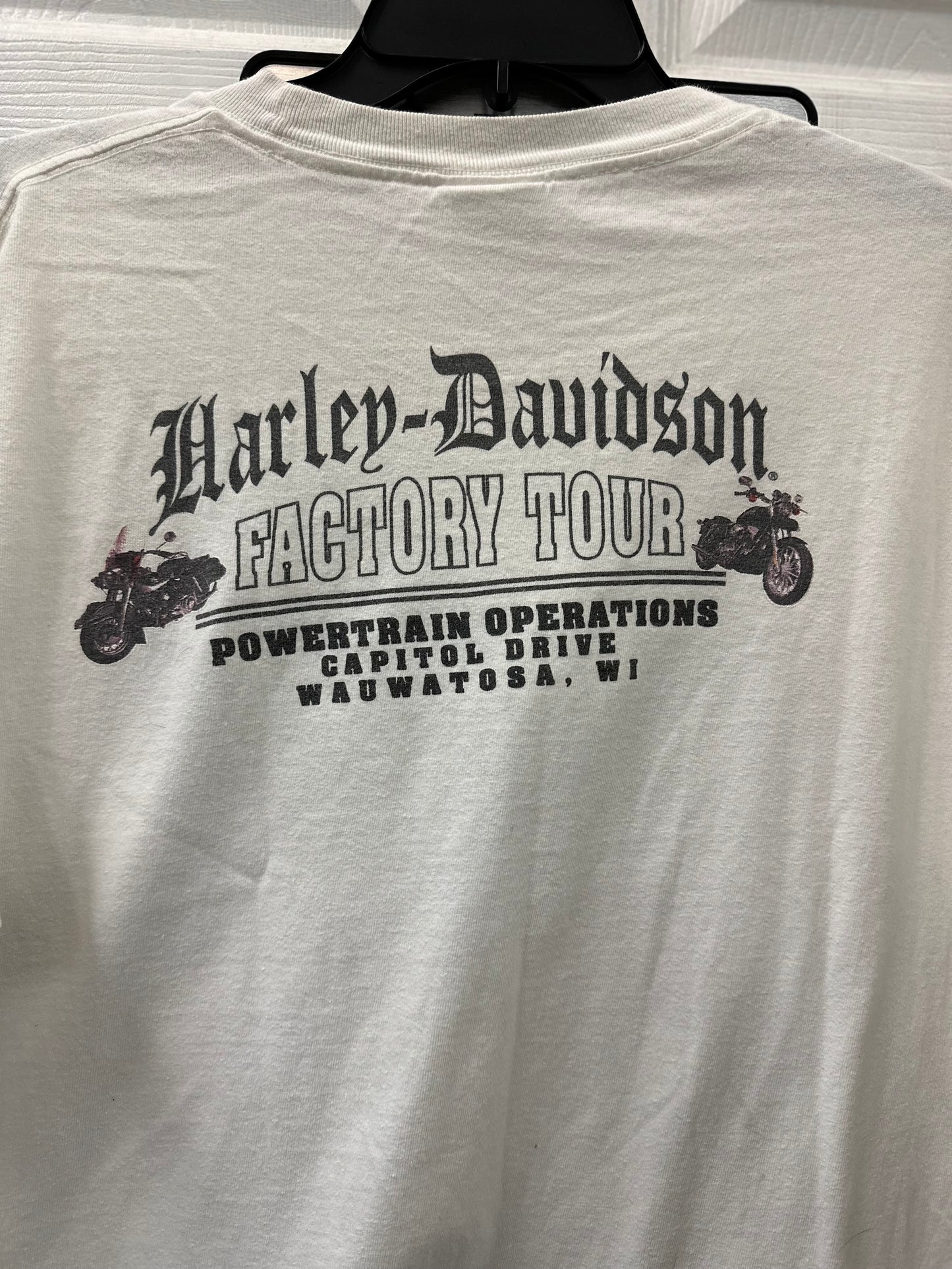 Harley Davidson White Factory Tour Graphic Short Sleeve in XL