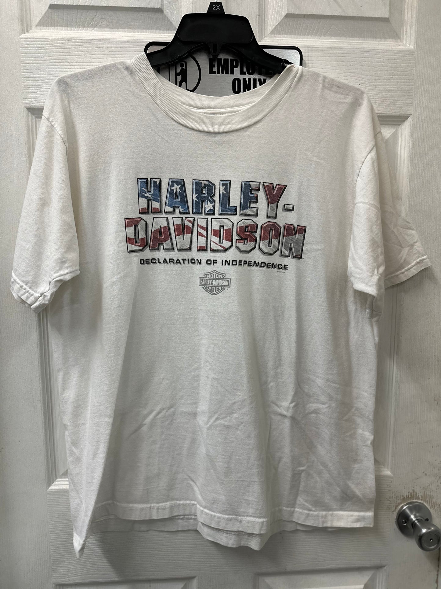 Harley Davidson White Declaration of Independence Graphic Short Sleeve in XL