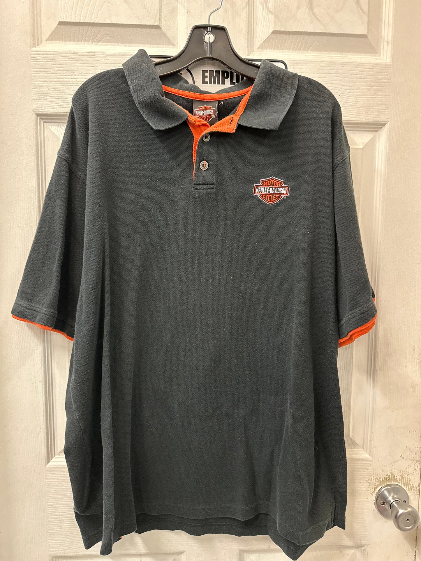Harley Davidson Vintage Black Embroidered Polo in XL