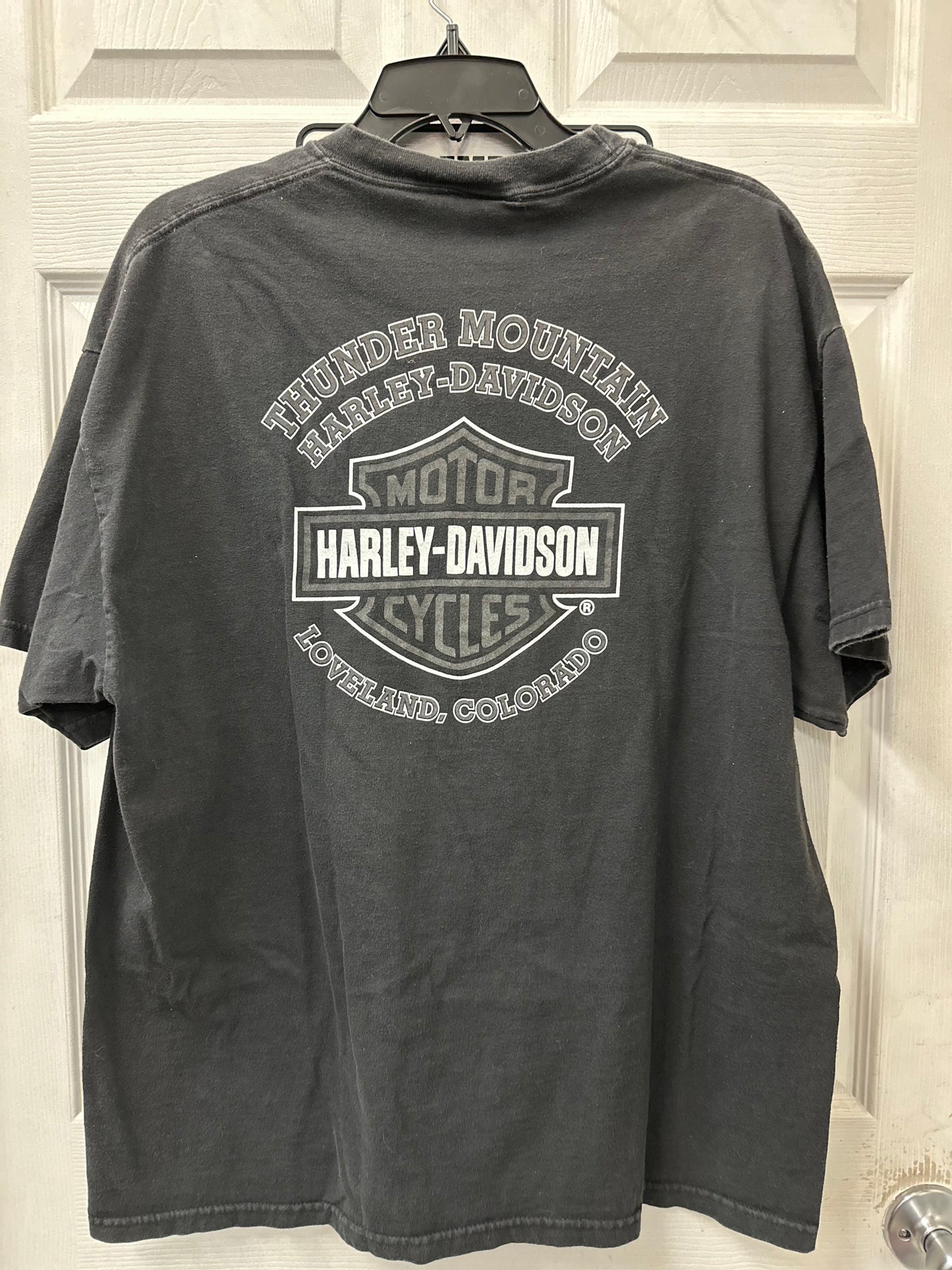 Harley Davidson Black Graphic Loveland, Co Short Sleeve in XL