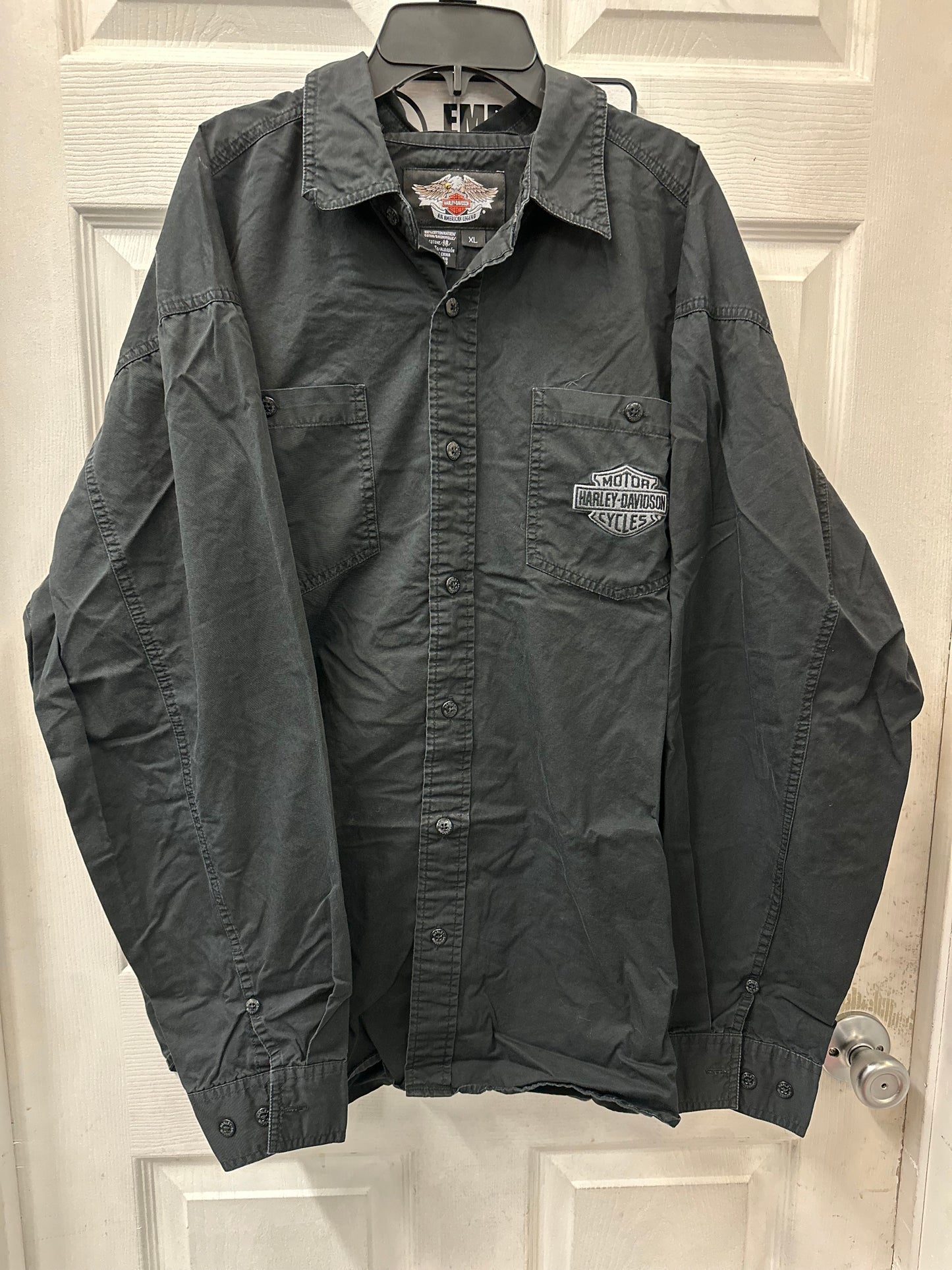 Harley Davidson Black Button Down Embroidered Long Sleeve in XL