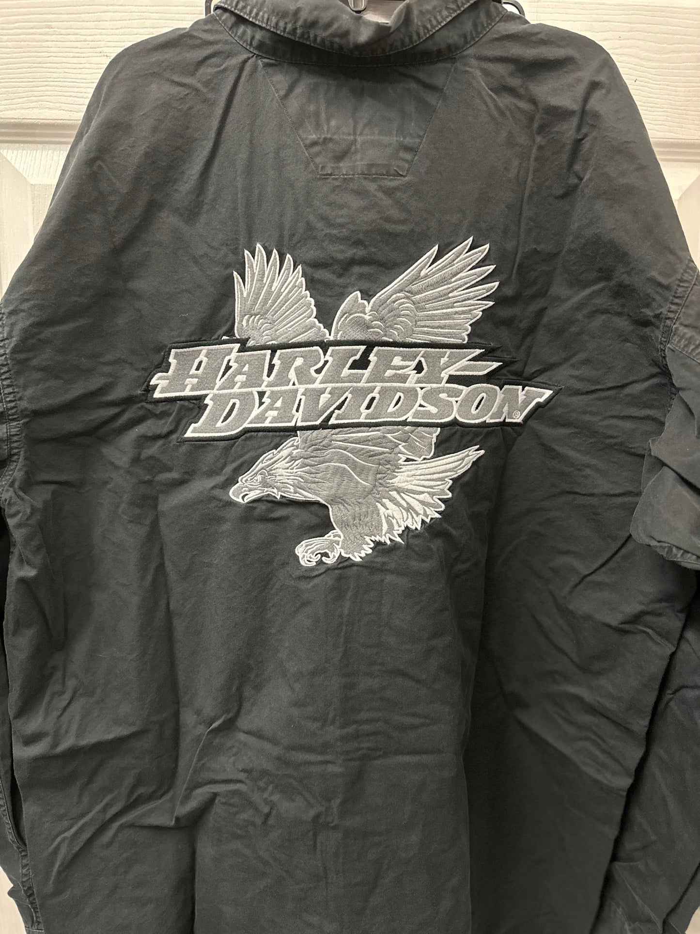 Harley Davidson Black Button Down Embroidered Long Sleeve in XL