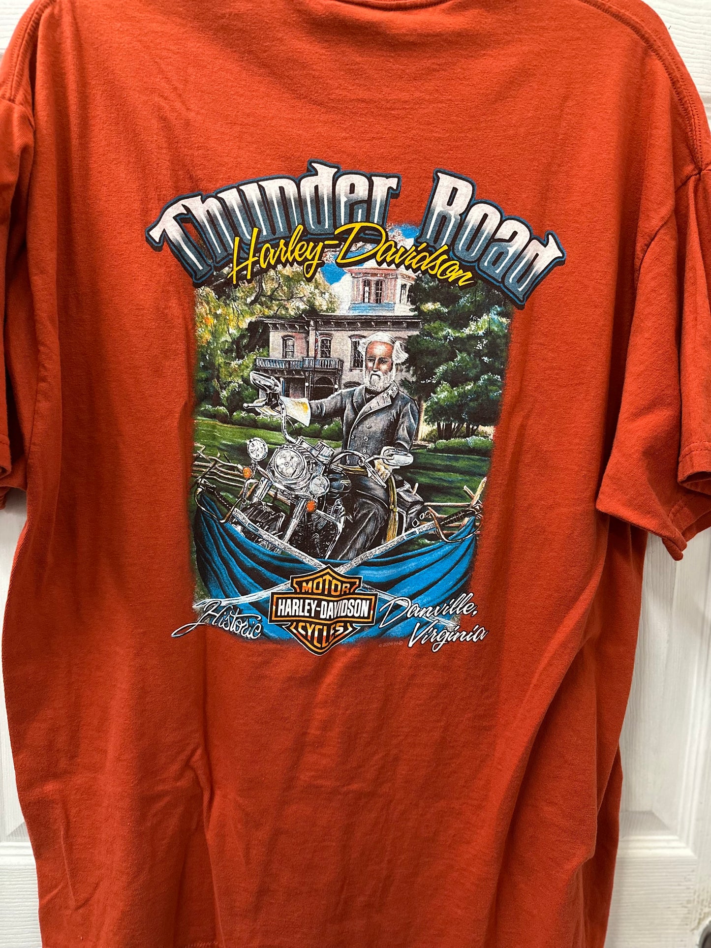 Harley Davidson Orange Historic Thunder Road Graphic Short Sleeve in XL
