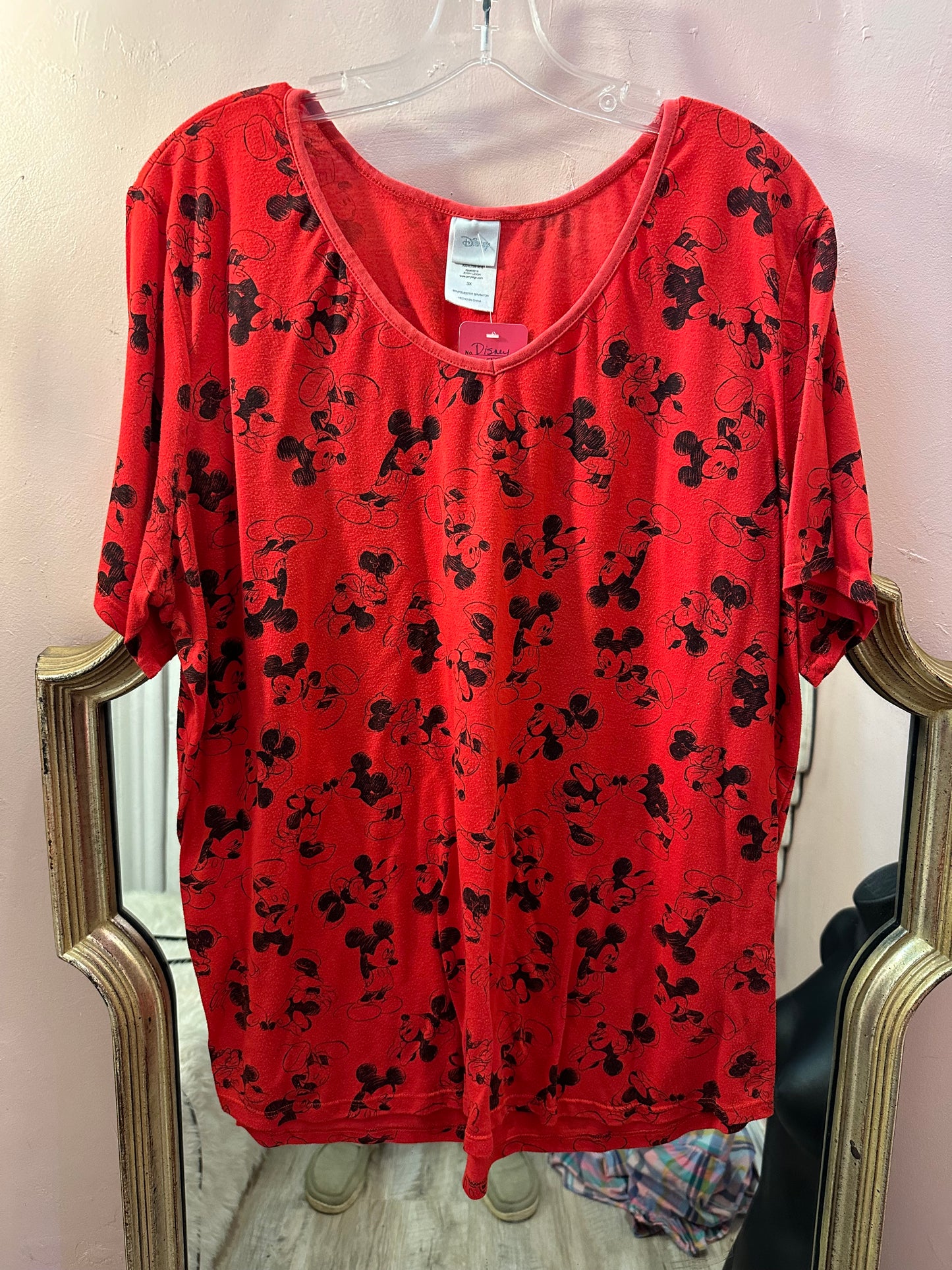 Disney Branded Mickey Pattern 3X Short Sleeve Tee