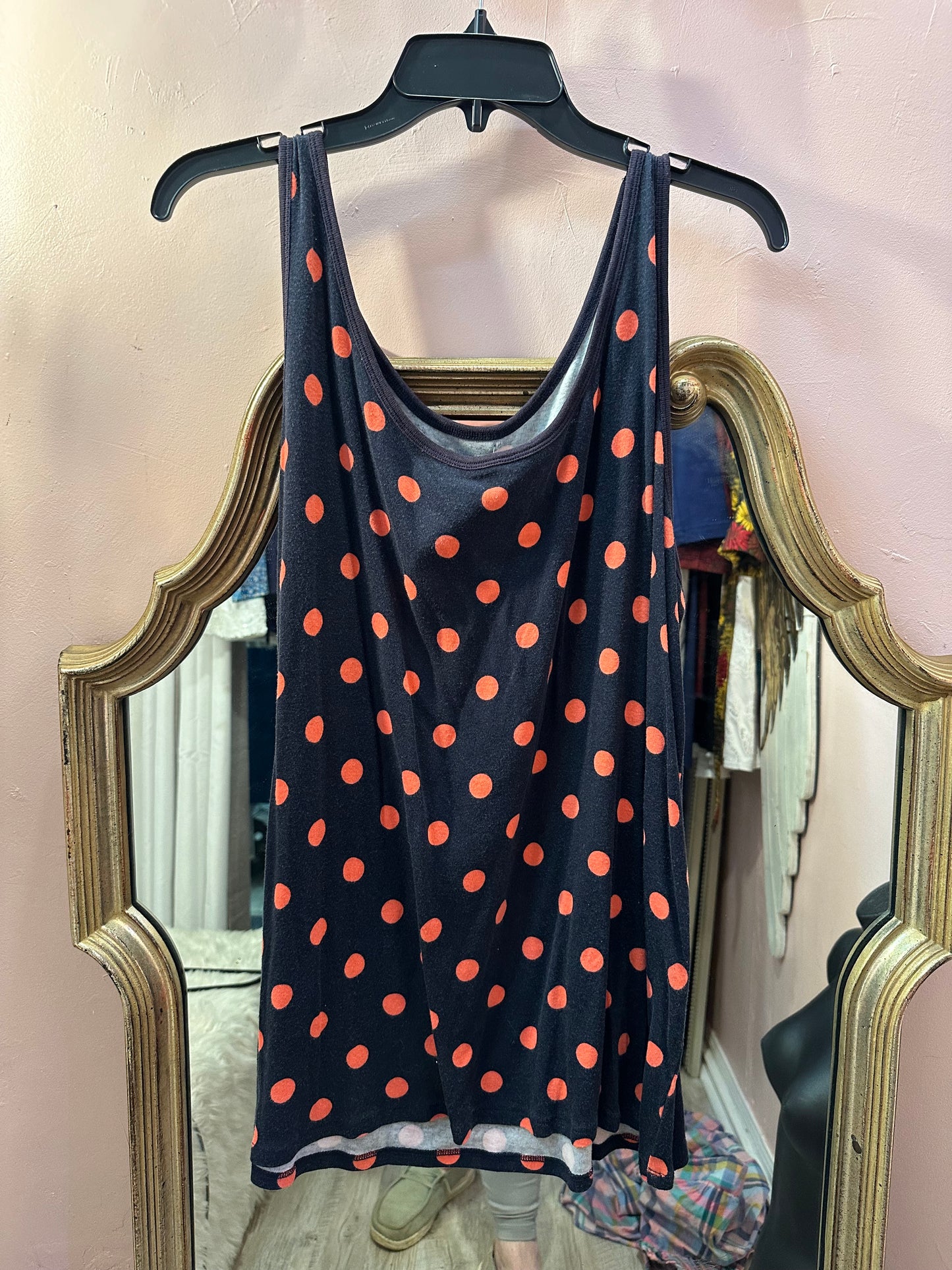 Black and Red Polka Dot Tank Top in Size 22/24