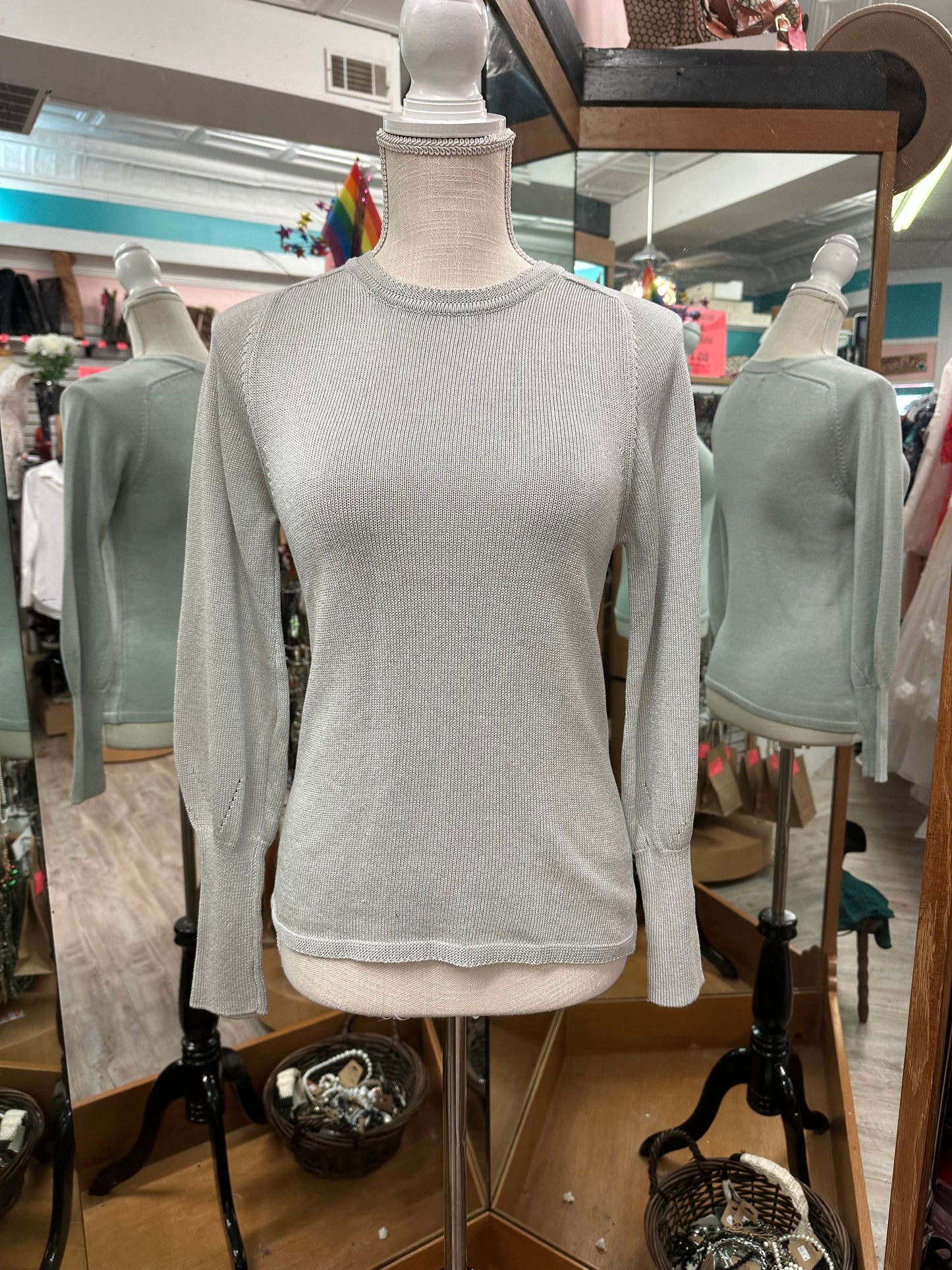 Massimo Dutti Grey Knit Sweater in M