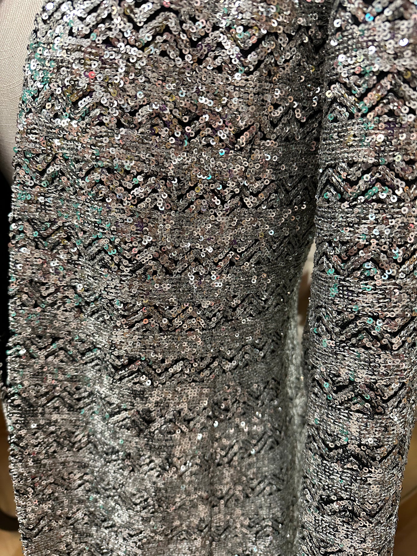 Zara Silver Sequin Pattern Jacket in M
