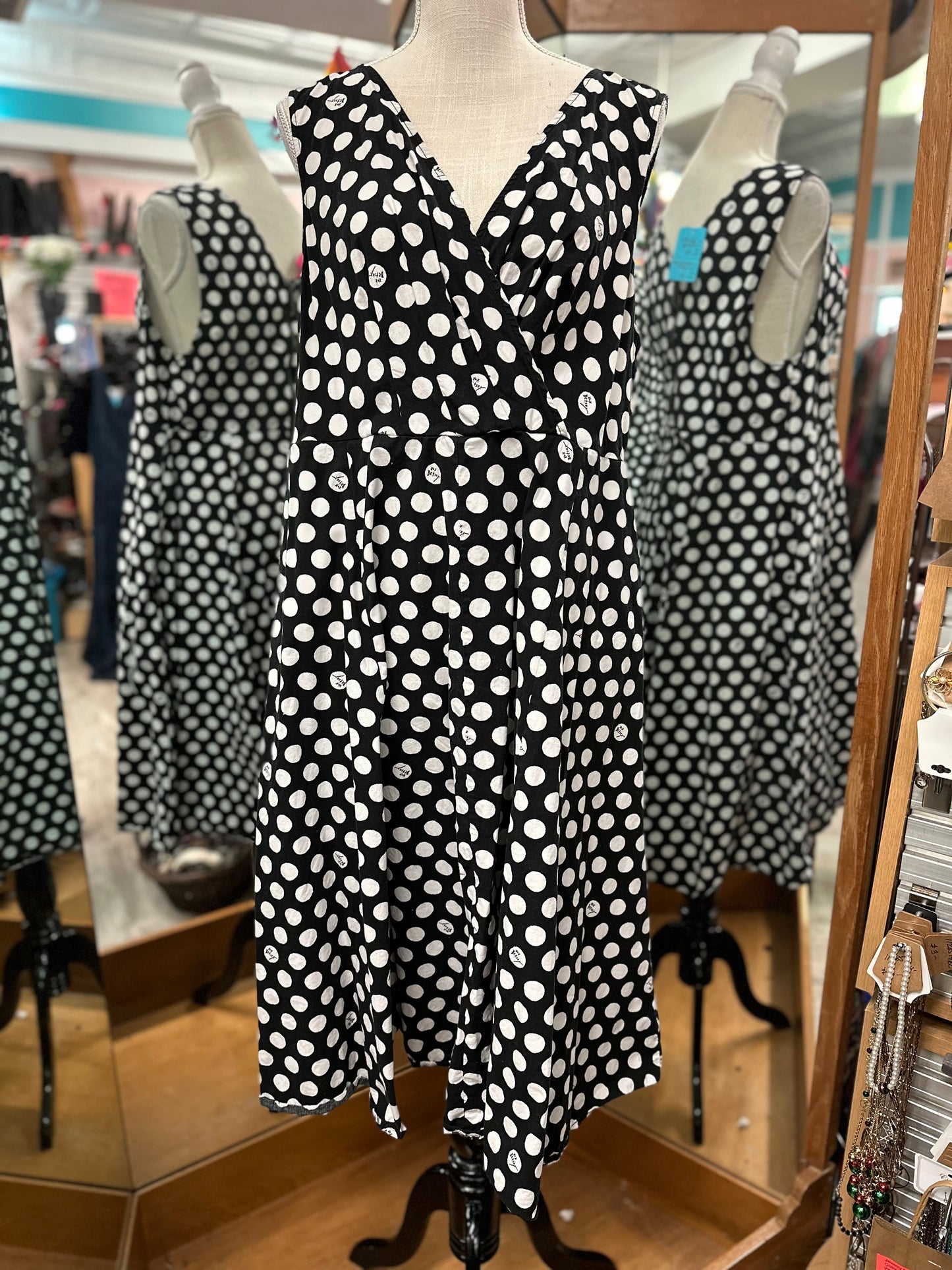 Torrid x Betsy Johnson Black Polkadot Tank Dress in 1